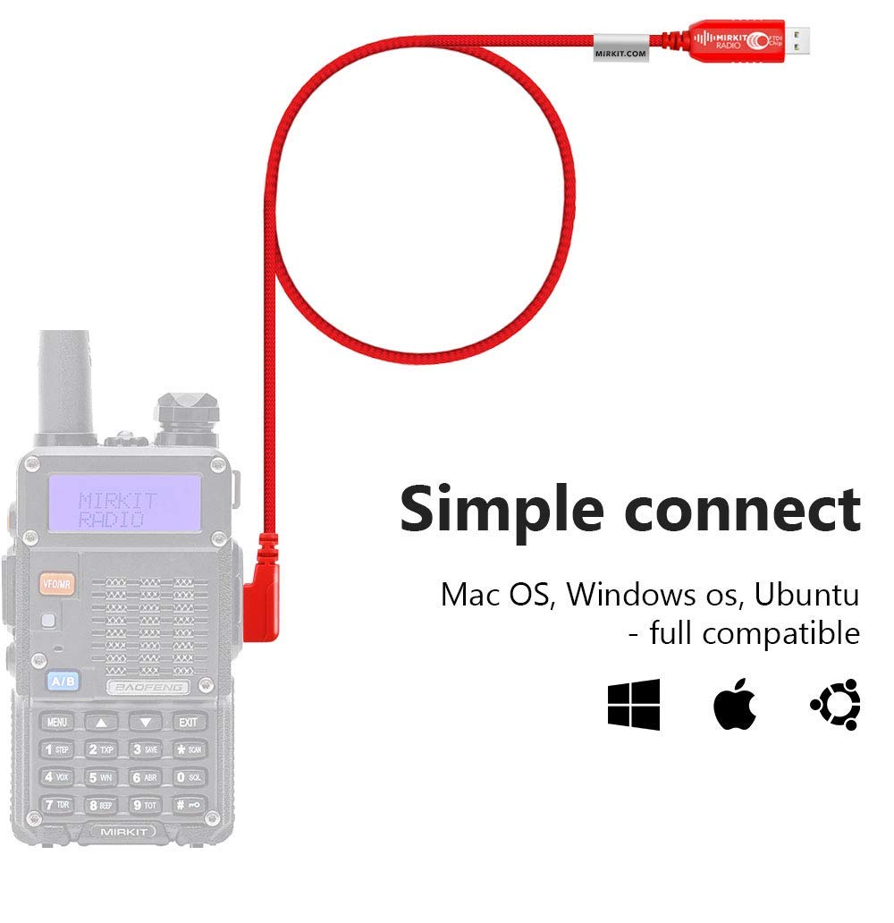 FTDI USB Programming Cable Model 3 Red - Compatible with Baofeng, Wouxun, Kenwood, Archell, Retevis Radios - Firmware Update & Flashing Tool for Ham Radio Enthusiasts - Perfect for Programming, Troubleshooting, and Customizing Your Two-Way Radio