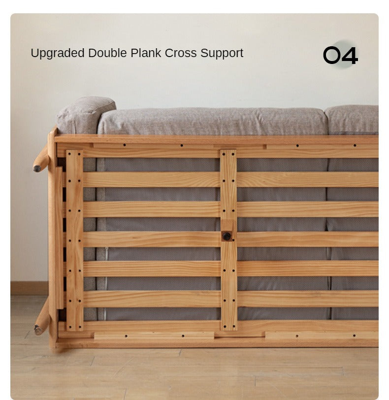 Solid Oak Wood Sofa - Modern High Back Design for Living Room, Lounge & Office - Durable & Stylish Furniture for Home Decor