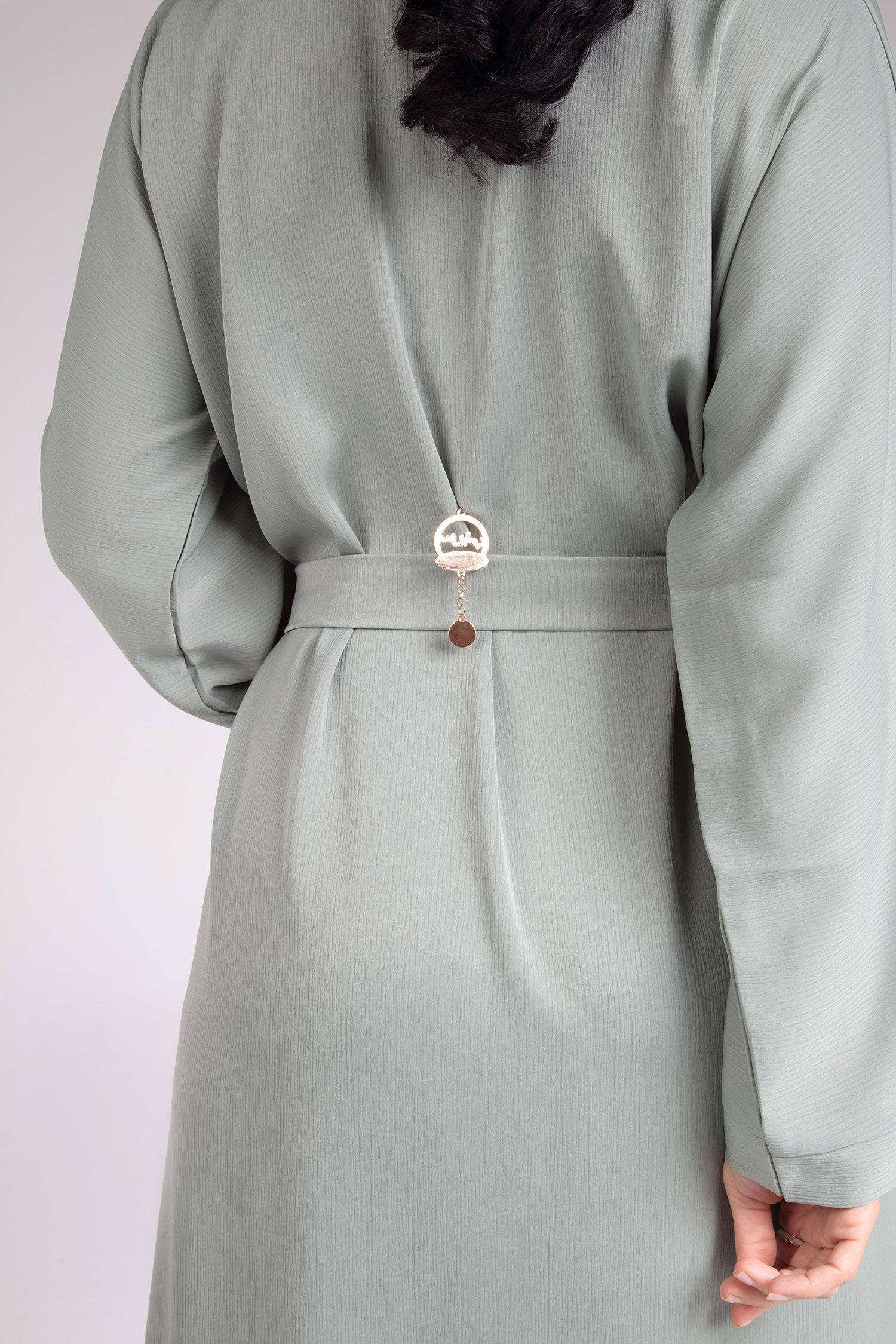 Elegant Green Open Abaya Dress for Women - Modest Islamic Fashion for Prayer, Mosque & Special Occasions