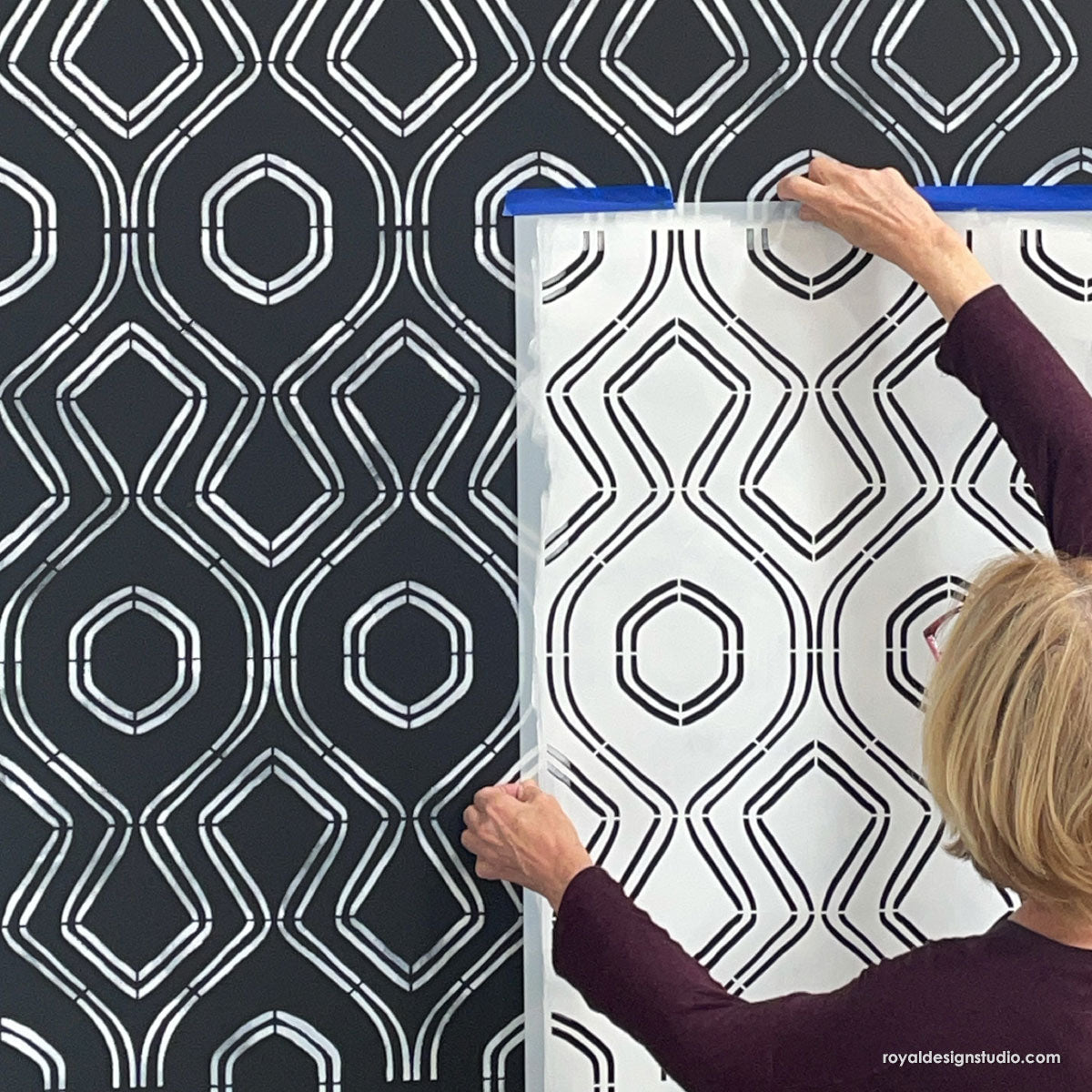 Tatum Wall Stencil Kit - DIY Decorative Painting Template for Home Decor, Nursery, Bedroom & Living Room - Reusable & Easy to Use for Creative Wall Designs