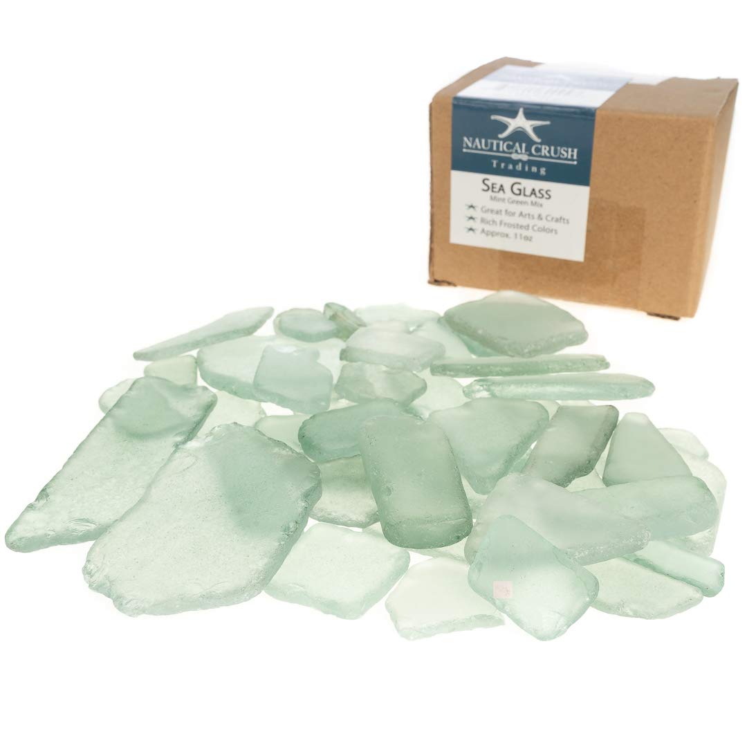 55oz Olive Green Sea Glass for Crafts - Natural Beach Glass Décor, Vase Filler & DIY Projects - Perfect for Home Decor, Wedding Centerpieces & Ocean-Themed Crafts