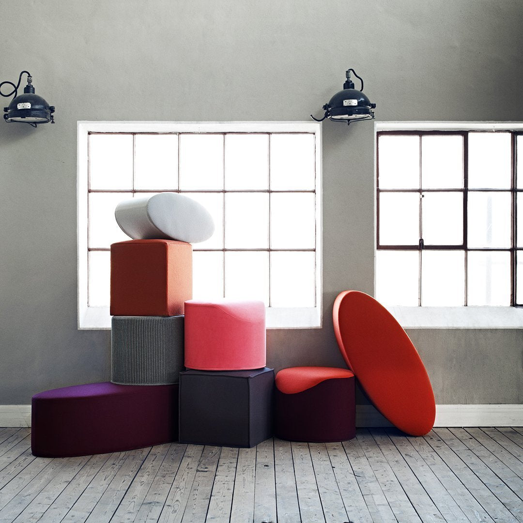 Busk Hertzog Coral Pouf Ottoman - Softline Comfortable Seating for Living Room, Bedroom & Nursery - Perfect for Relaxing, Extra Seating & Home Decor