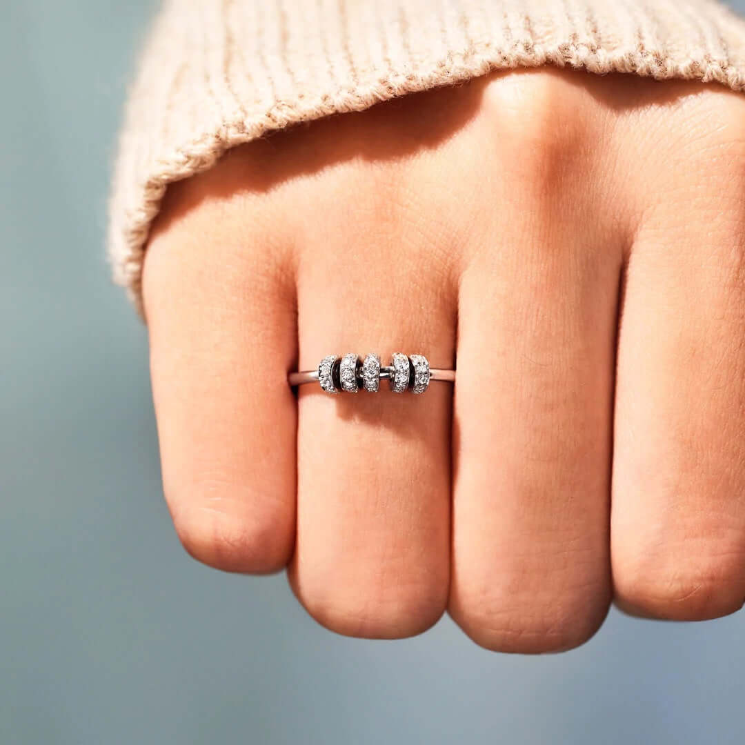 Women's Anxiety Relief Fidget Spinner Ring - Stress & Focus Tool for ADHD, OCD, Anxiety | YS000 | Perfect for Office, School, Travel & Meditation