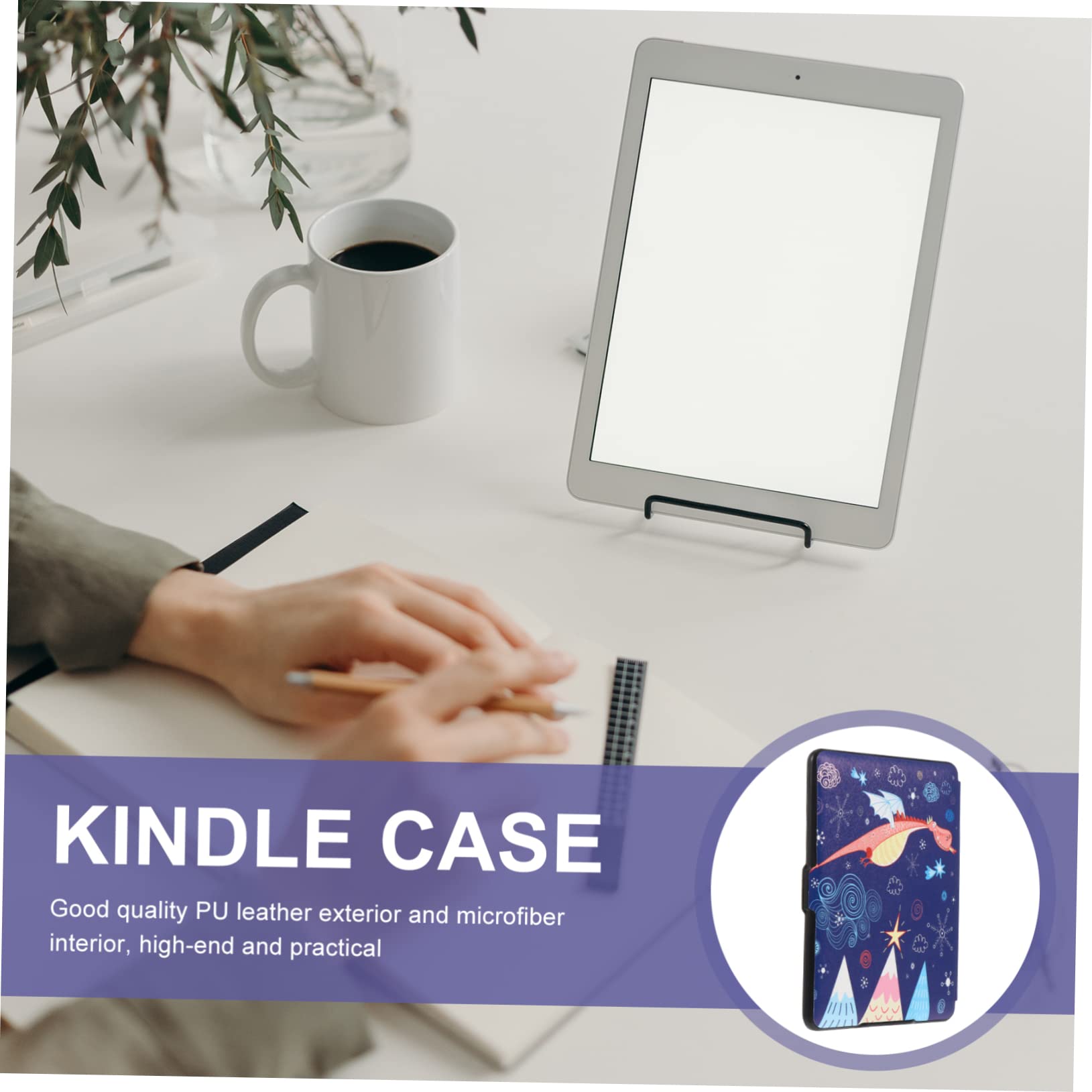 Angoily 2-Pack PU Leather Book Protective Cover for Kindle E-Reader - Auto Wake/Sleep Function - Perfect for Reading at Home, Travel, and Commuting