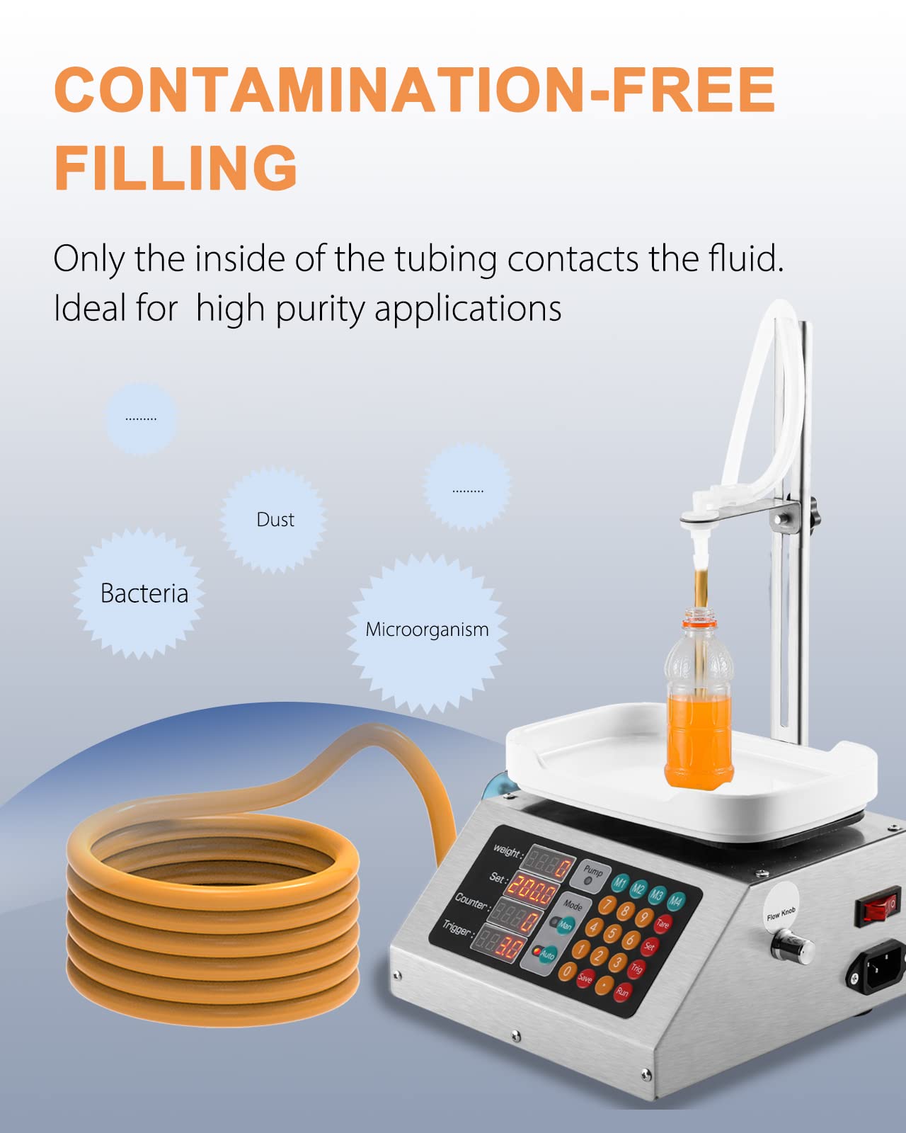 Hanchen 3-100g Liquid Filling Machine with Peristaltic Pump - Essential Oil, Oral Liquid, Perfume, Nail Polish & Ink Bottle Filler - Perfect for Small Business, DIY Cosmetics & Craft Projects