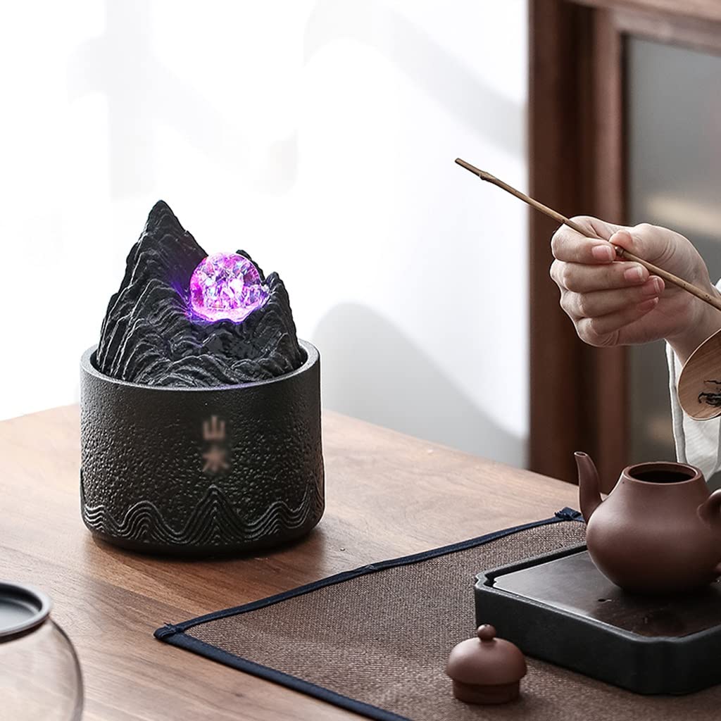 Desktop Fountain - Small Relaxing Tabletop Waterfall Feature for Office & Home Decor | Indoor Zen Fountain with Soothing Water Sounds for Stress Relief & Meditation