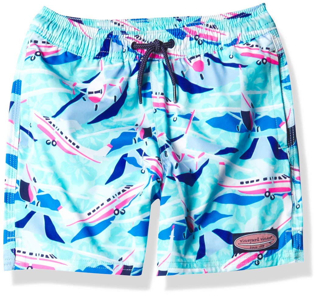 Vineyard Vines Boys' Printed Chappy Swim Trunks - Quick-Dry Swim Shorts for Kids, Beach & Pool Fun