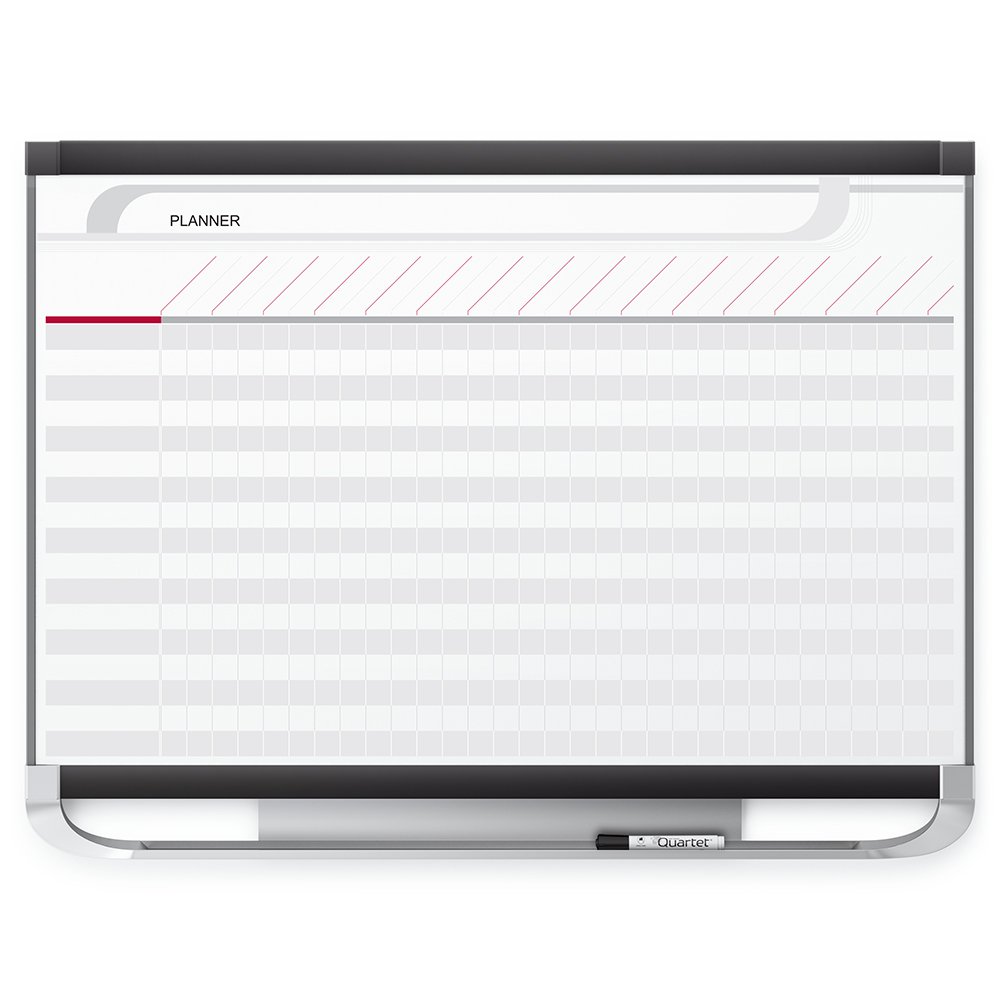 Quartet Prestige 2 Magnetic Total Erase Project Planner - 3x2 Feet Whiteboard with 16x29 Grid (PP32P2) in Graphite - Perfect for Office Meetings, Classroom Teaching & Home Organization