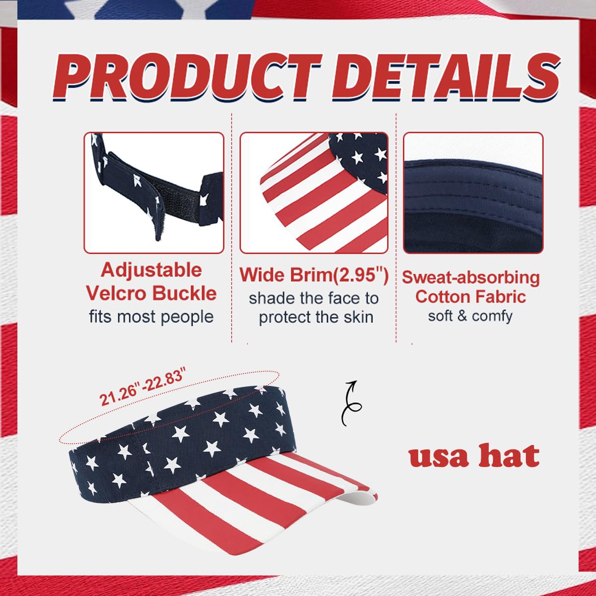 Sun Protection Cotton Visor Hat - UV Blocking Wide Brim Sun Hat for Women & Men - Perfect for Beach, Golf, Running & Outdoor Activities