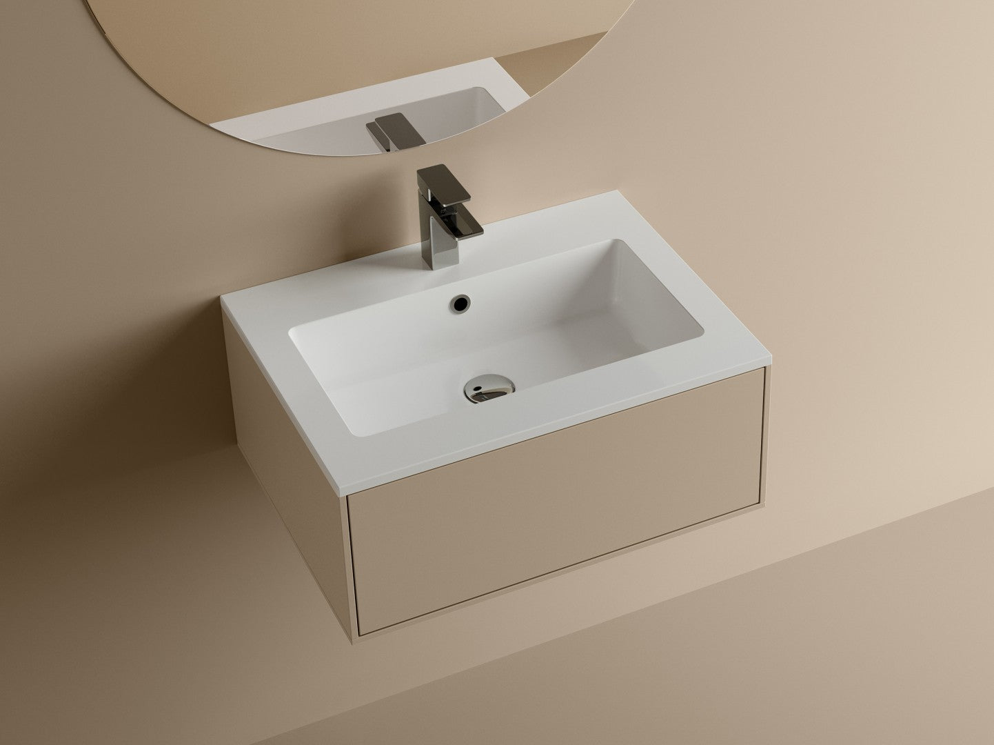 DAX Toscana Vanity Basin BSN 600 - Modern Ceramic Bathroom Sink with Overflow, Perfect for Bathroom Renovation & Home Decor