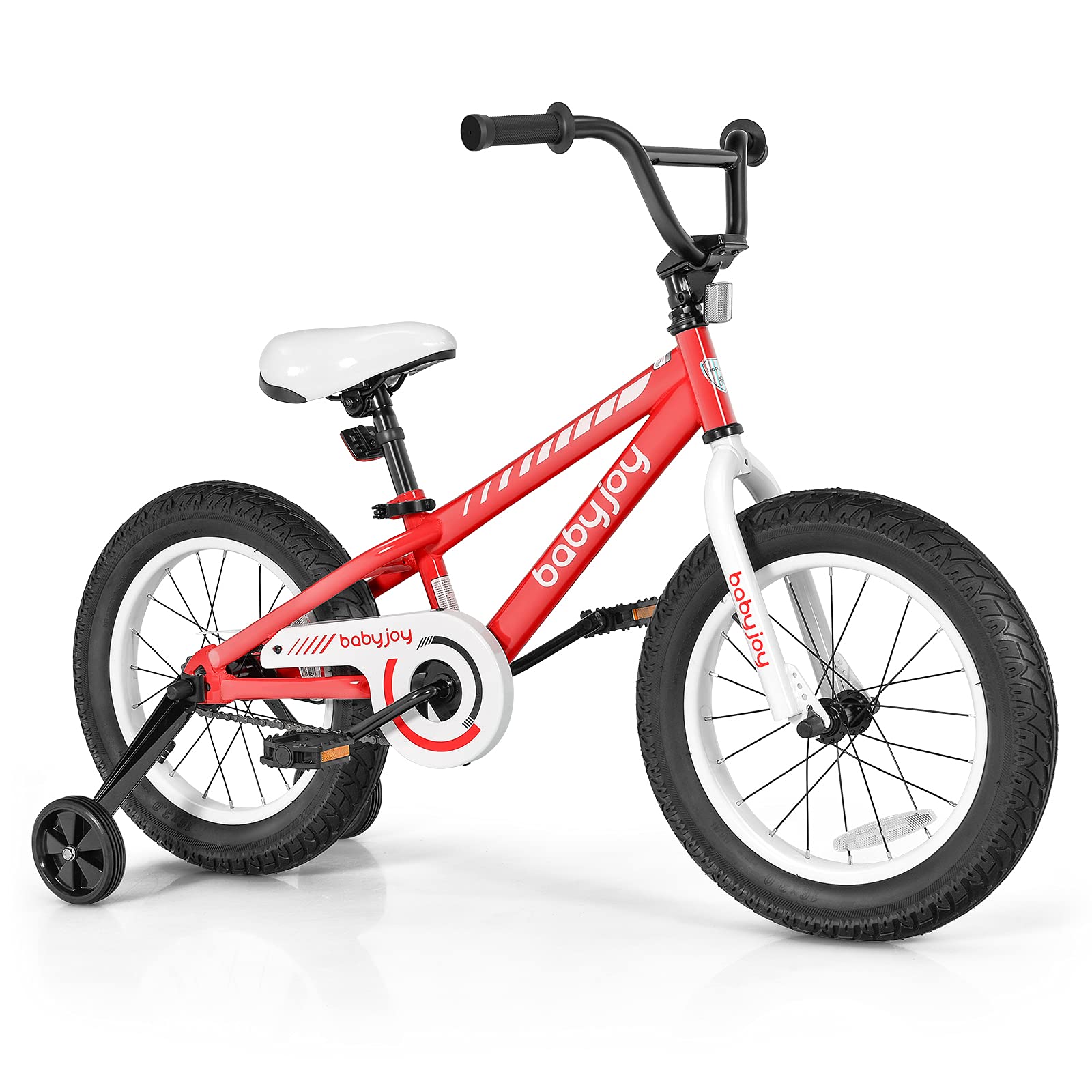 BABY JOY 16 Inch Kids Bike for Boys & Girls - Adjustable Seat, Removable Training Wheels & Safe Brake System - Ideal Bicycle for 5-8 Year Old Children - Perfect for Neighborhood Rides, Park Adventures & Learning to Cycle