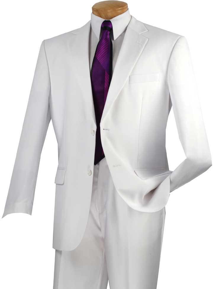 Executive 2-Piece Regular Fit White Suit for Men - Perfect for Business Meetings, Weddings & Formal Events