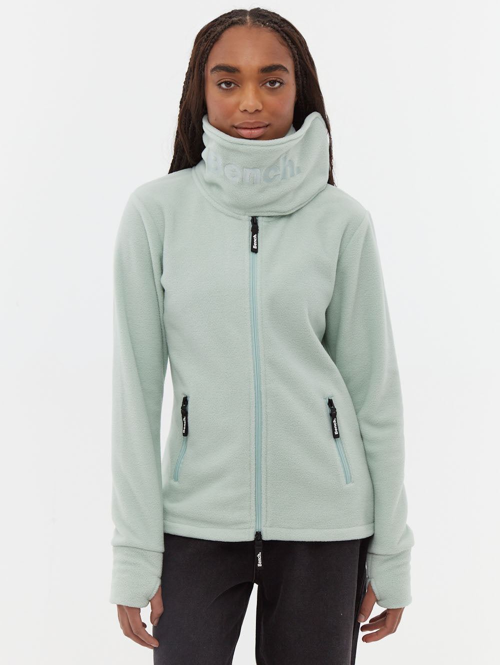 Women's Funnel Neck Zip Up Fleece Jacket - Soft Microfleece Winter Pullover for Outdoor Hiking, Camping & Casual Wear