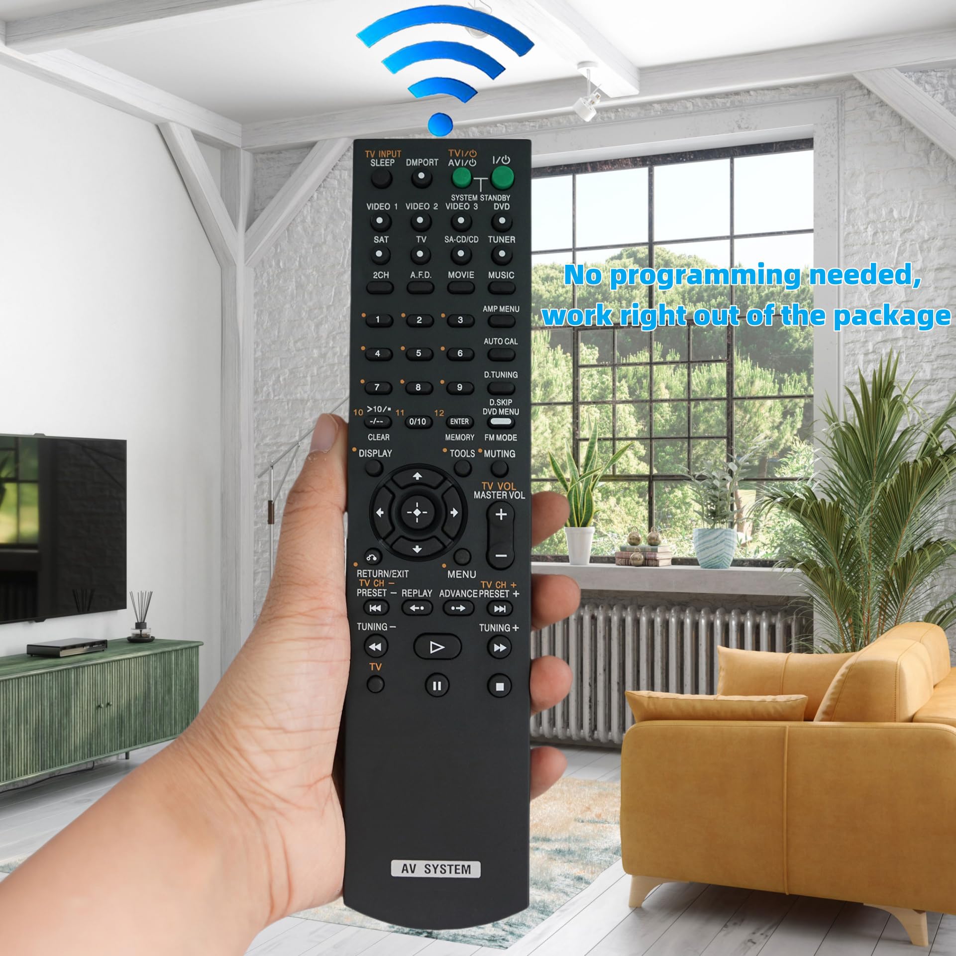Universal Remote Control Compatible with Sony STR-DG800, RM-AAP023, STR-DA3500ES, STR-DA3600ES - Replacement for Sony Surround Sound AV Receiver - Perfect for Home Theater & Entertainment Systems