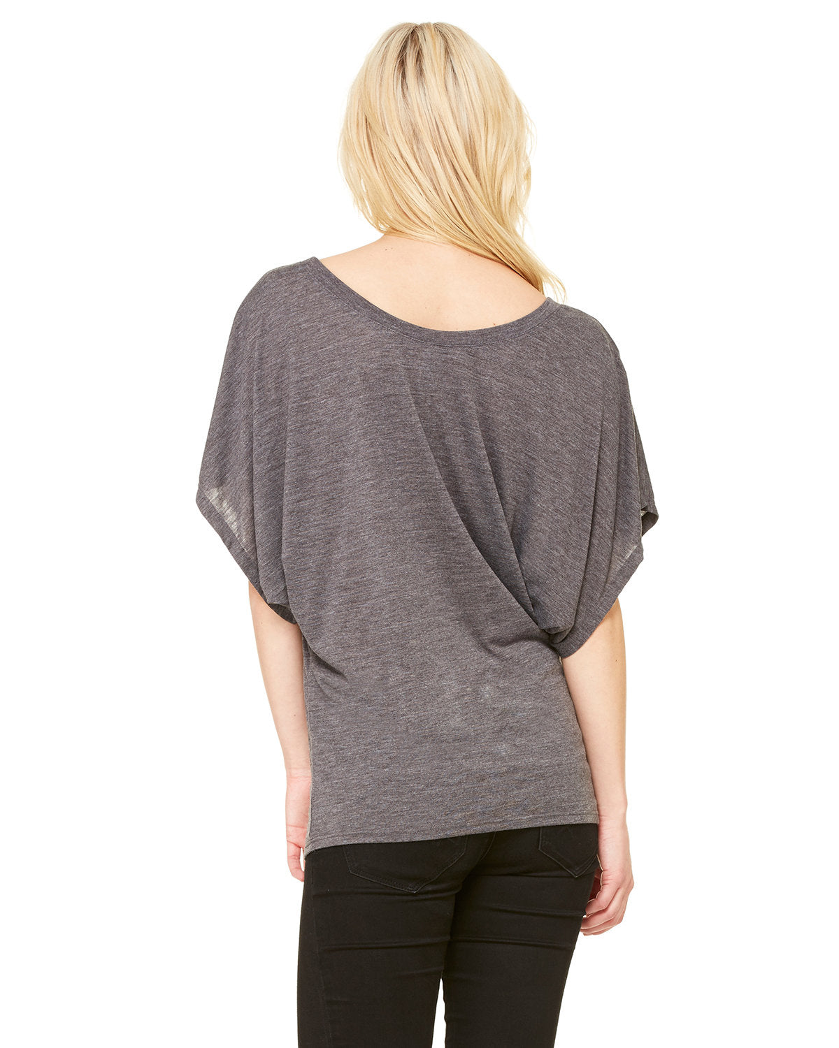 Bella + Canvas 8821 Women's Flowy Dolman T-Shirt with Draped Sleeves - Soft & Comfortable Casual Tee for Everyday Wear, Yoga, and Lounge Outfits