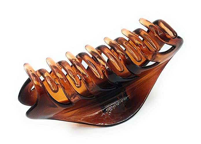 Imioxo Korean Style Large Acrylic Hair Claw Clip for Women & Girls - Brown | Perfect for Ponytails, Buns & Everyday Hairstyles
