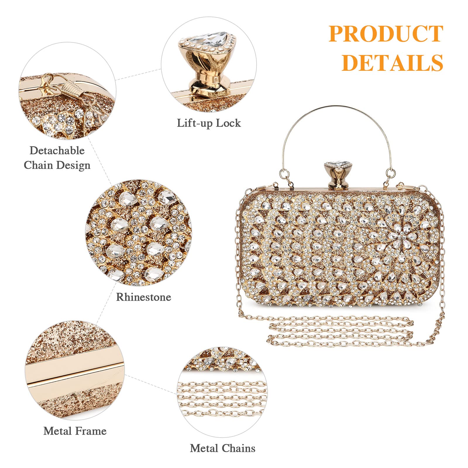 UBORSE Peacock Crystal Clutch Purse for Women - Elegant Rhinestone Glitter Evening Bag for Wedding, Bridal, Prom & Formal Parties | Perfect for Special Occasions & Night Out Events