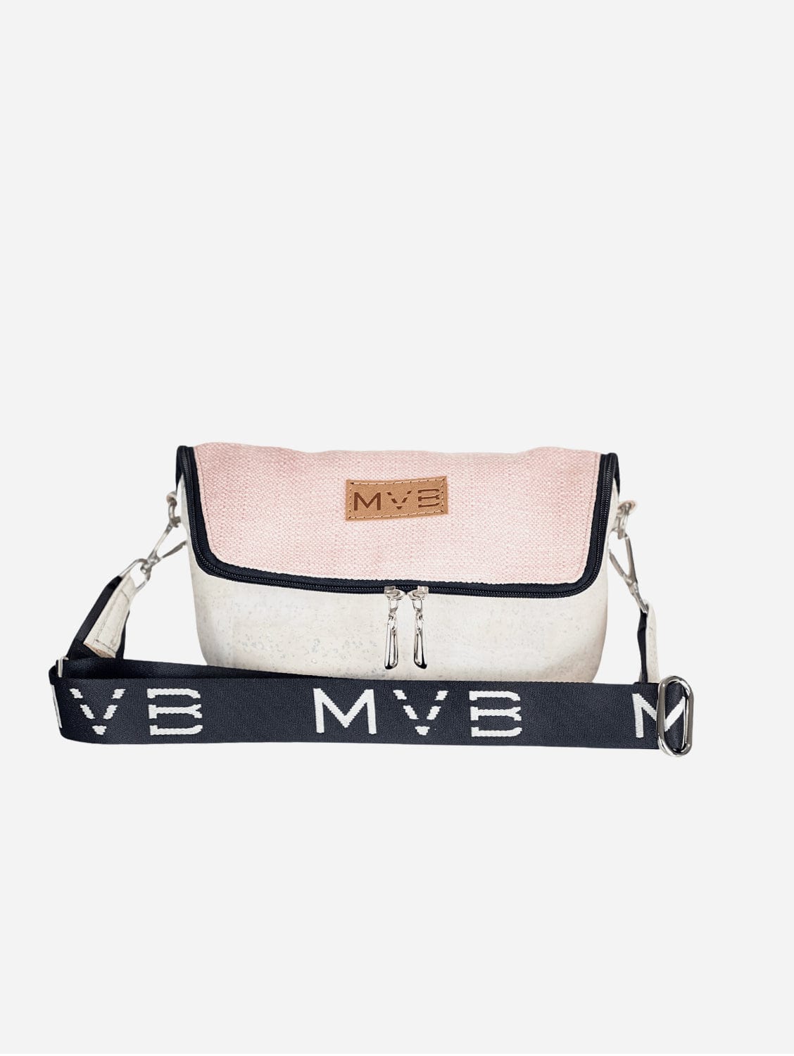 Vegan Crossbody Bag for Women - Summer Canvas & Cork Flop Shoulder Purse in Soft Pink | Perfect for Beach, Travel & Casual Outings