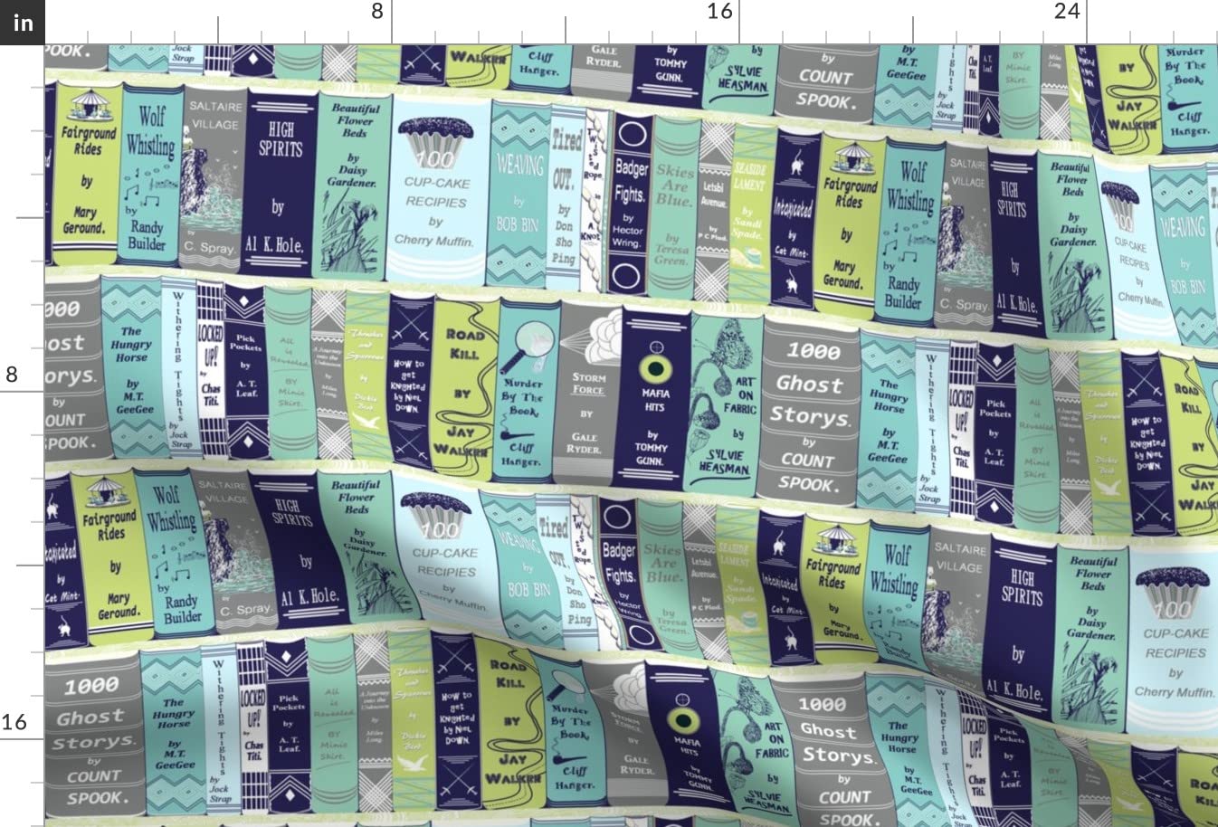 Library Books Aqua Cotton Quilt Fabric - Printed Minky Fat Quarter for Sewing Projects, Baby Blankets, Quilt Backing & Plush Toys - Soft & Durable Material for DIY Crafts, Nursery Decor & Gift Making