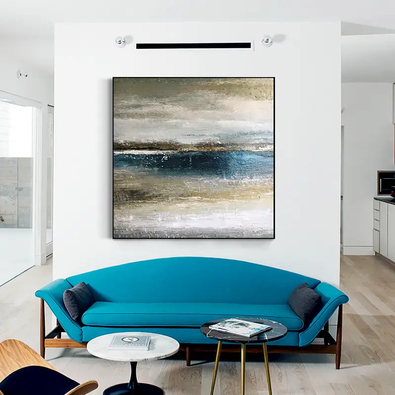 Ocean And Sky Painting #OS 006 - Handmade Canvas Wall Art for Home Decor, Office & Living Room - Coastal Landscape Artwork for Beach House & Modern Interior Design