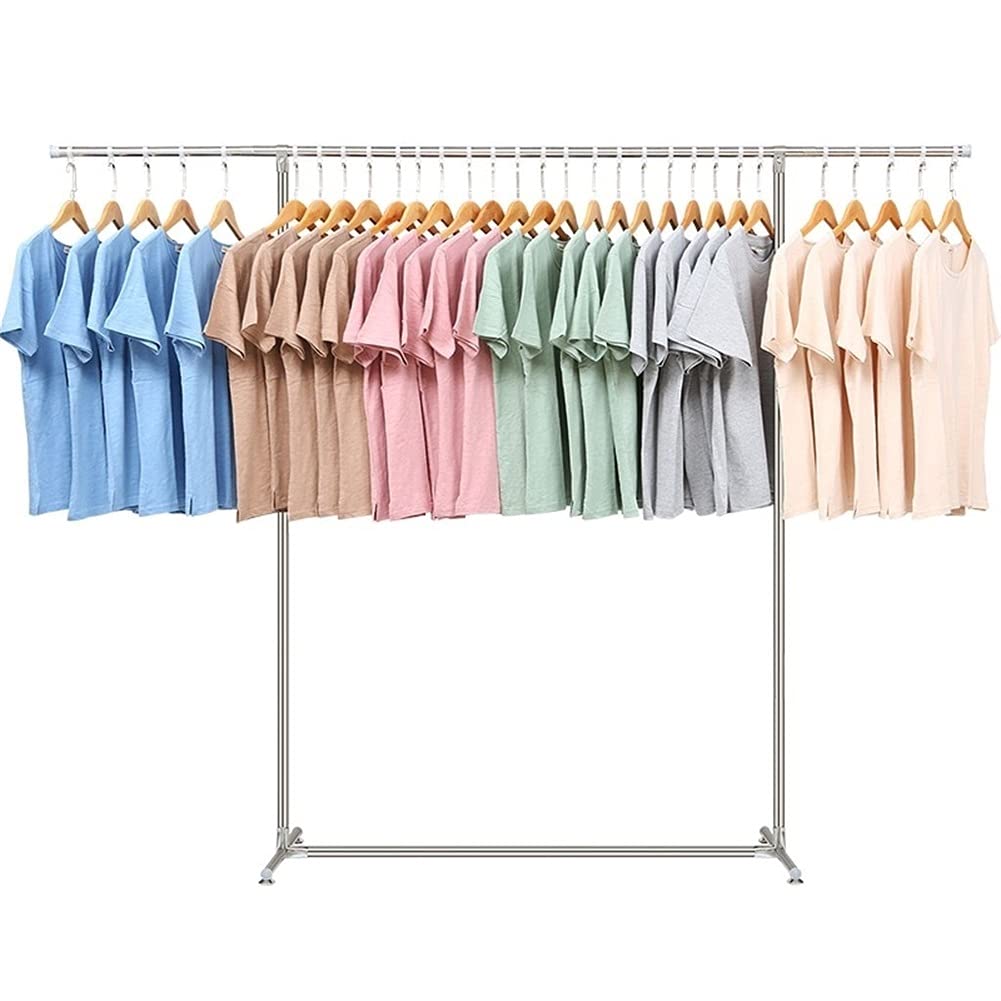 Stainless Steel Clothes Drying Rack - Adjustable 47-79 Inch Indoor Laundry Rack for Balcony, Bedroom & Small Spaces | Heavy Duty Foldable Garment Hanger for Shirts, Pants & Towels | Space Saving Home Organization Solution