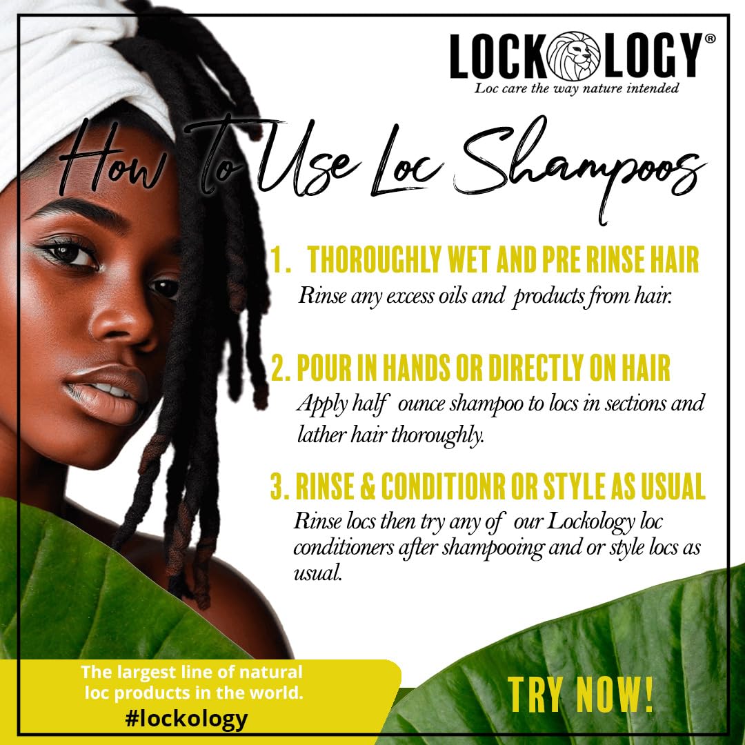 **Lockology Ginger Mint Shampoo for Dreads & Locs – Natural Hair Care for Dreadlocks – Moisturizing & Cleansing Shampoo for Healthy Locs – Perfect for Daily Use & Scalp Care**