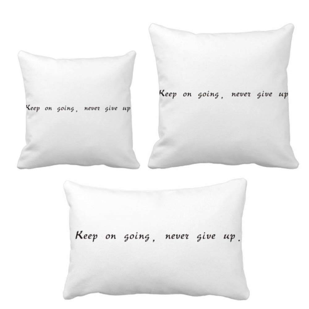 Keep On Going Inspirational Throw Pillow Set - DIYthinker Motivational Quote Cushion Cover for Sofa, Bed, Living Room Decor - Perfect Gift for Home, Office & Dorm Room
