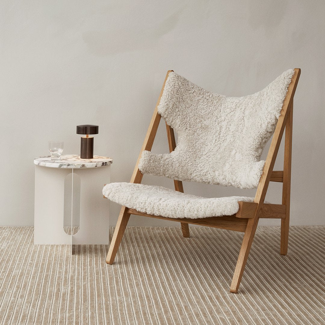 Modern Androgyne Side Table - Minimalist Nightstand, End Table for Living Room, Bedroom, or Office - Stylish Small Accent Table with Sturdy Metal Frame