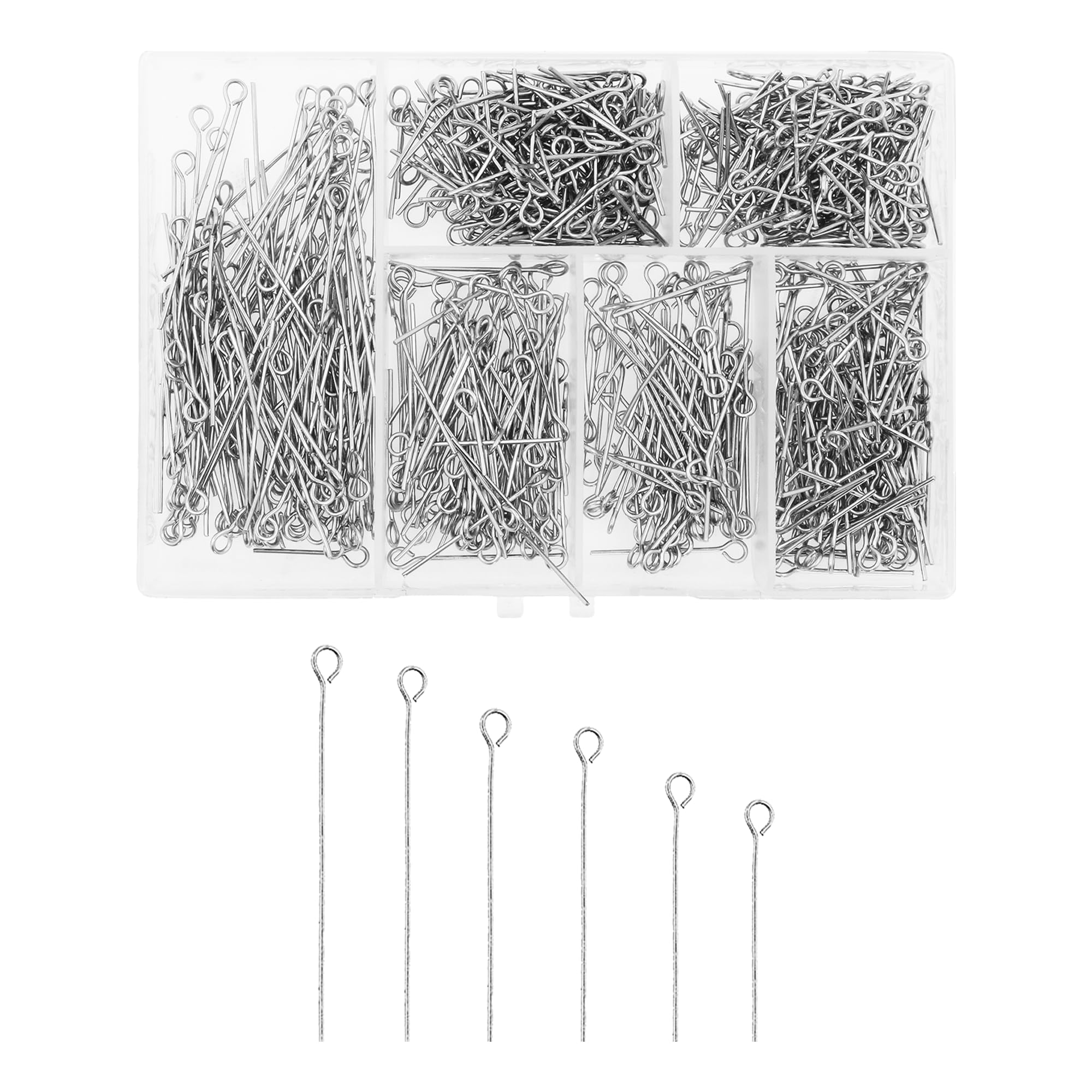 Stainless Steel Eye Pins for Jewelry Making - Open Eye Head Pins for DIY Earrings, Bracelets & Rosary Charms - Jewelry Findings & Craft Supplies for Beading, Wire Wrapping & Handmade Jewelry Designs