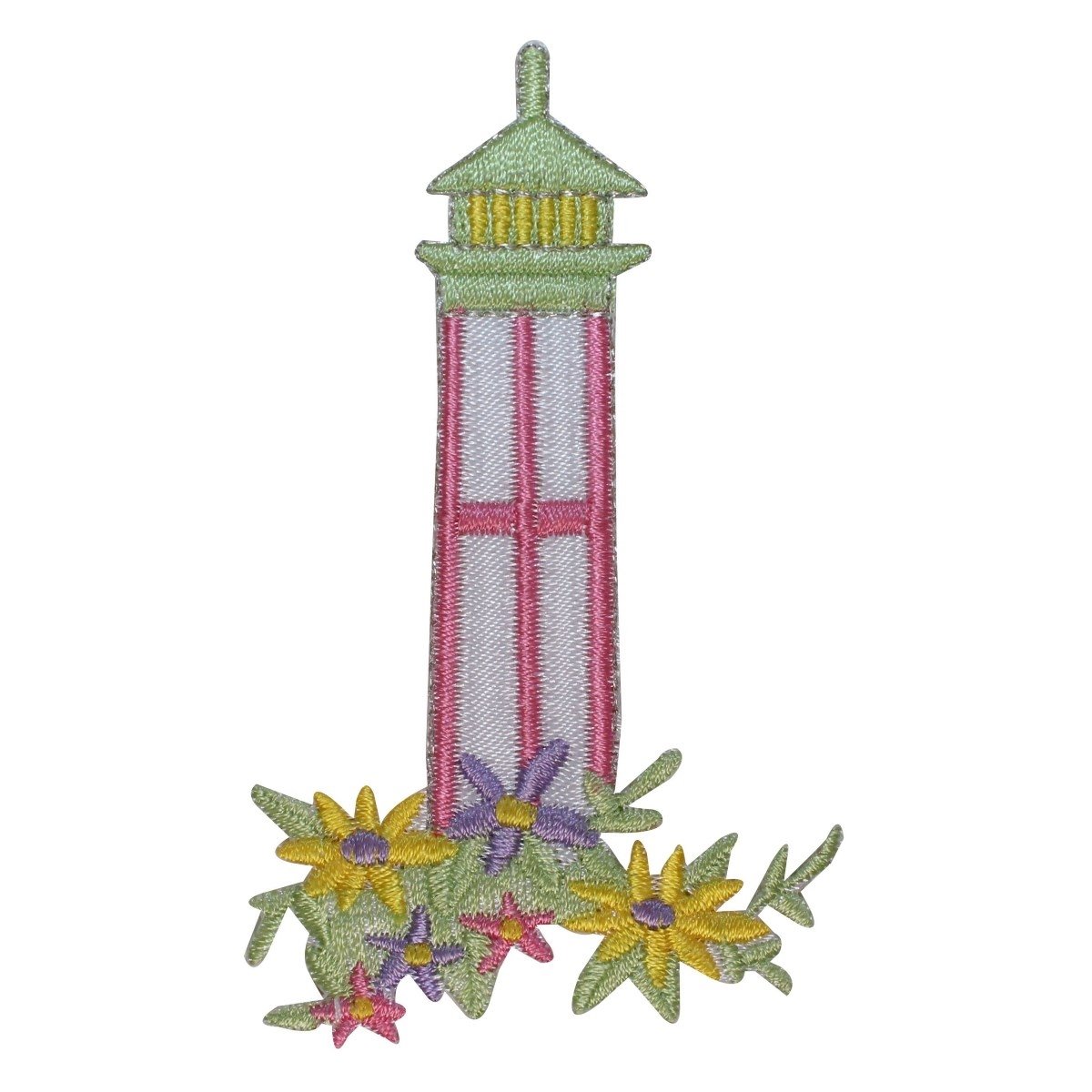 Floral Lighthouse Embroidered Iron-On Patch for Jackets, Bags & Hats - Nautical Travel Accessories for DIY Crafts & Clothing Upcycling