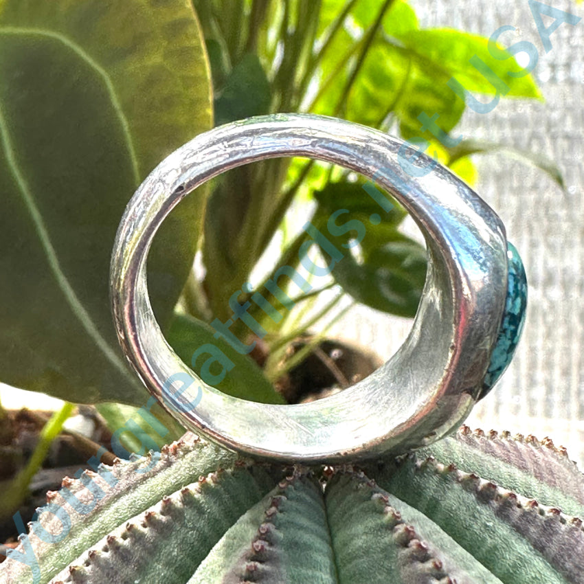 Unique Sterling Silver Ring with Turquoise Stone - Size 11 | Handmade Jewelry for Women, Boho Chic Accessories, Perfect for Weddings & Everyday Wear