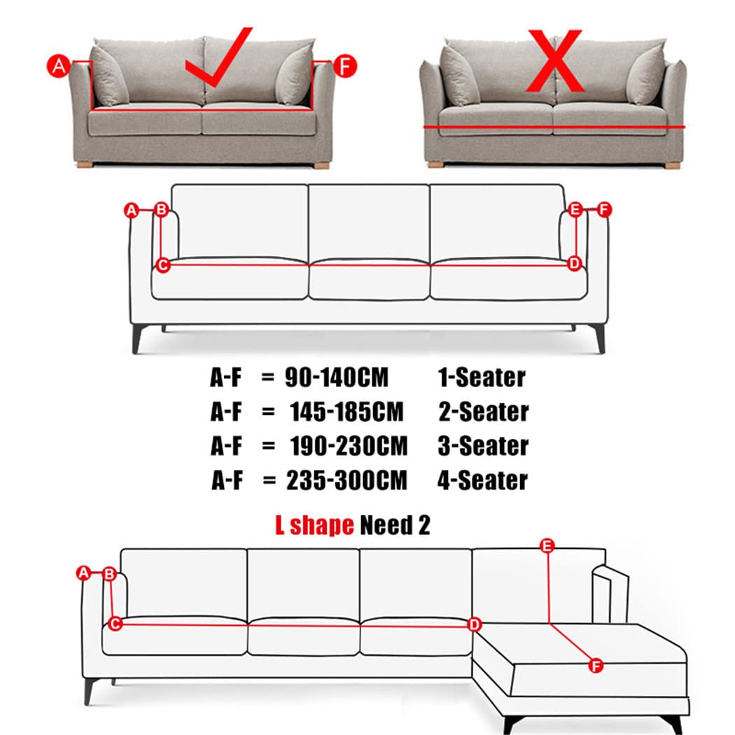 Elastic All-Inclusive Sofa Covers for Living Room - Stretchable Couch Slipcovers for Sofa, Chaise Lounge & Sectional (1/4 Seater) - Soft Brushed Fabric - Perfect for Home Decor, Pet Protection & Furniture Protection