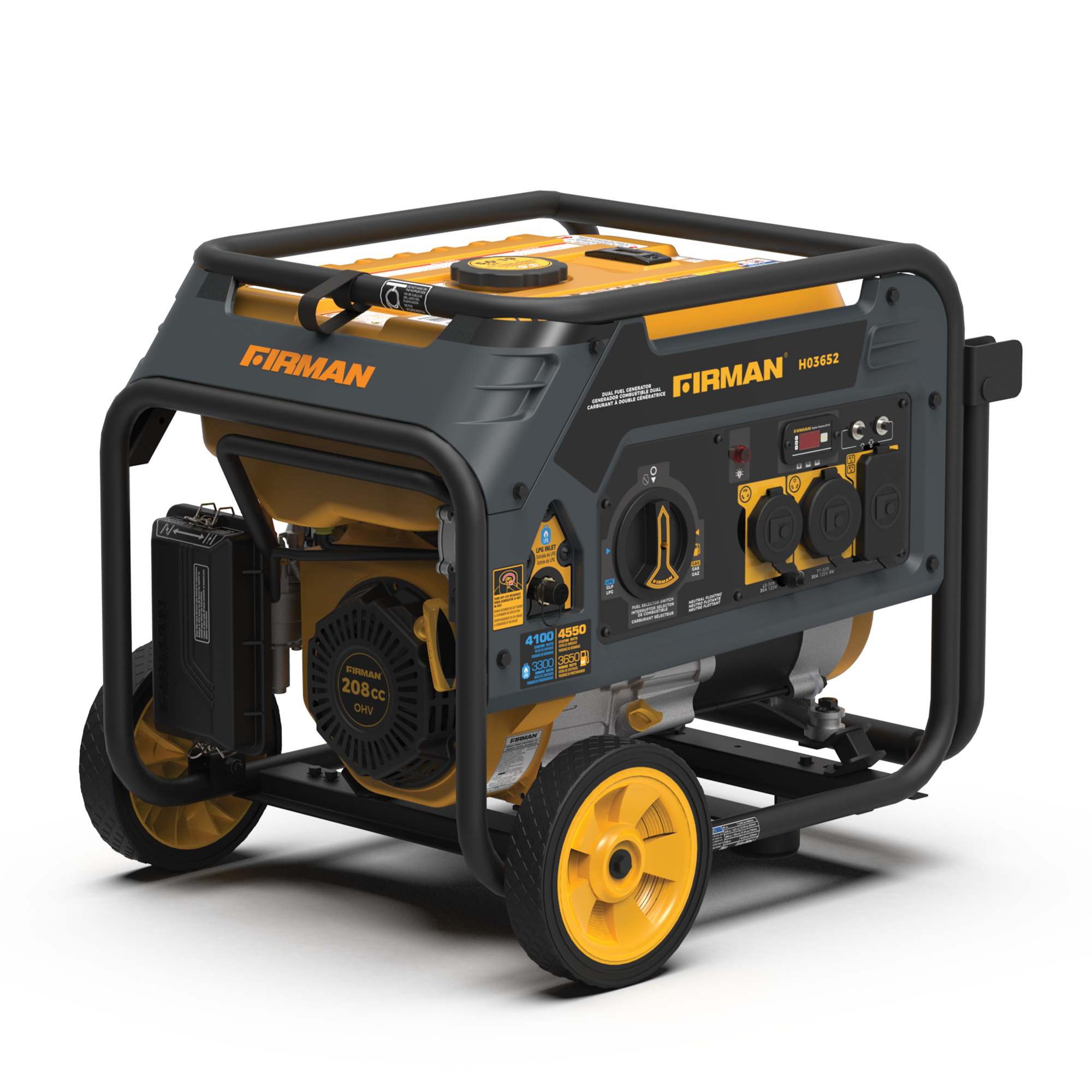 3650W Dual Fuel Portable Generator with Recoil Start - Perfect for Camping, Home Backup & Outdoor Power Needs