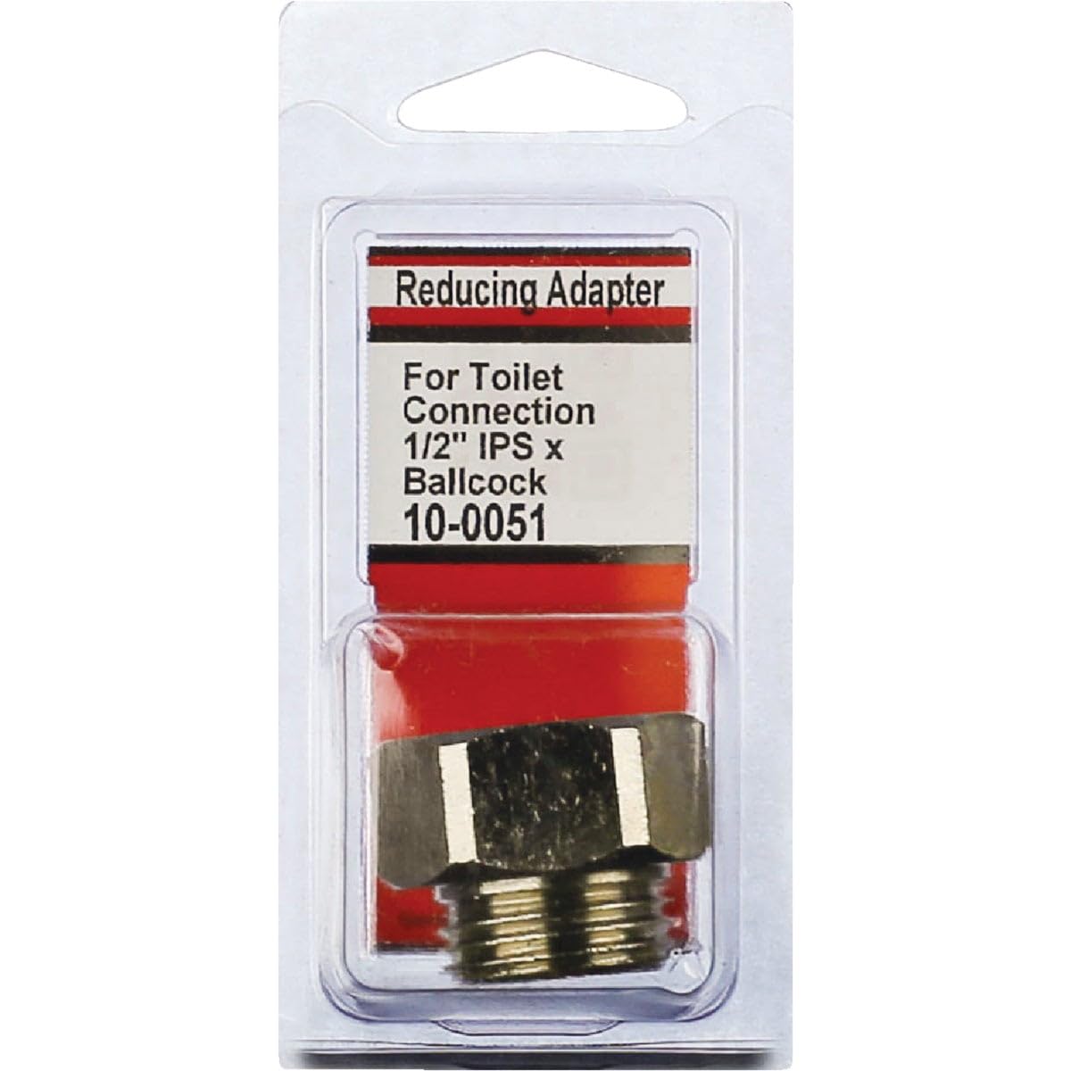 1/2-Inch IPS Supply Line x Female Ballcock Thread Reducing Adapter - Brass Plumbing Fitting for Toilet Tank, Sink & Faucet Connections