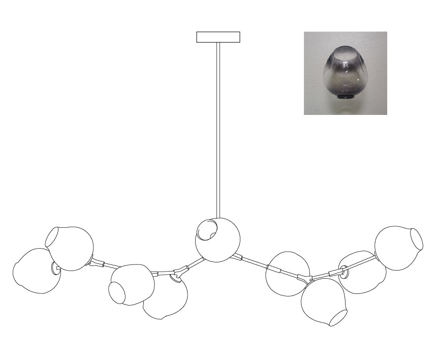 Modern Bifurcation Bubble Chandeliers - Elegant Crystal Glass Ceiling Light Fixture for Dining Room, Living Room & Bedroom Decor