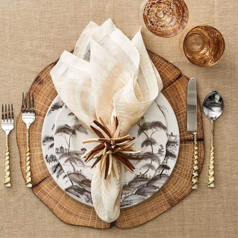 Kim Seybert Woodland Placemats Set of 4 - Elegant Brown Table Mats for Dining, Perfect for Thanksgiving, Christmas Dinner & Home Decor