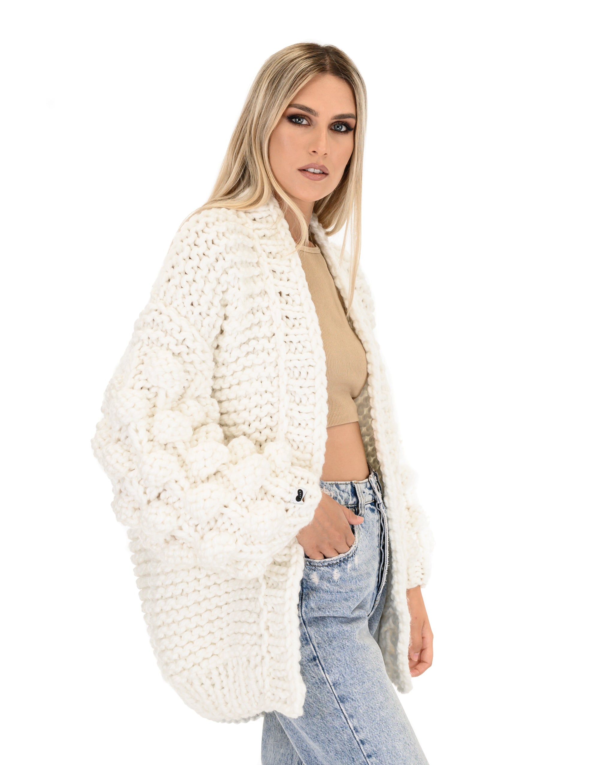 Stylish Bubble Sleeve Cardigan for Women - Soft Knit Open Front Sweater | Perfect for Office, Date Night & Casual Outfits
