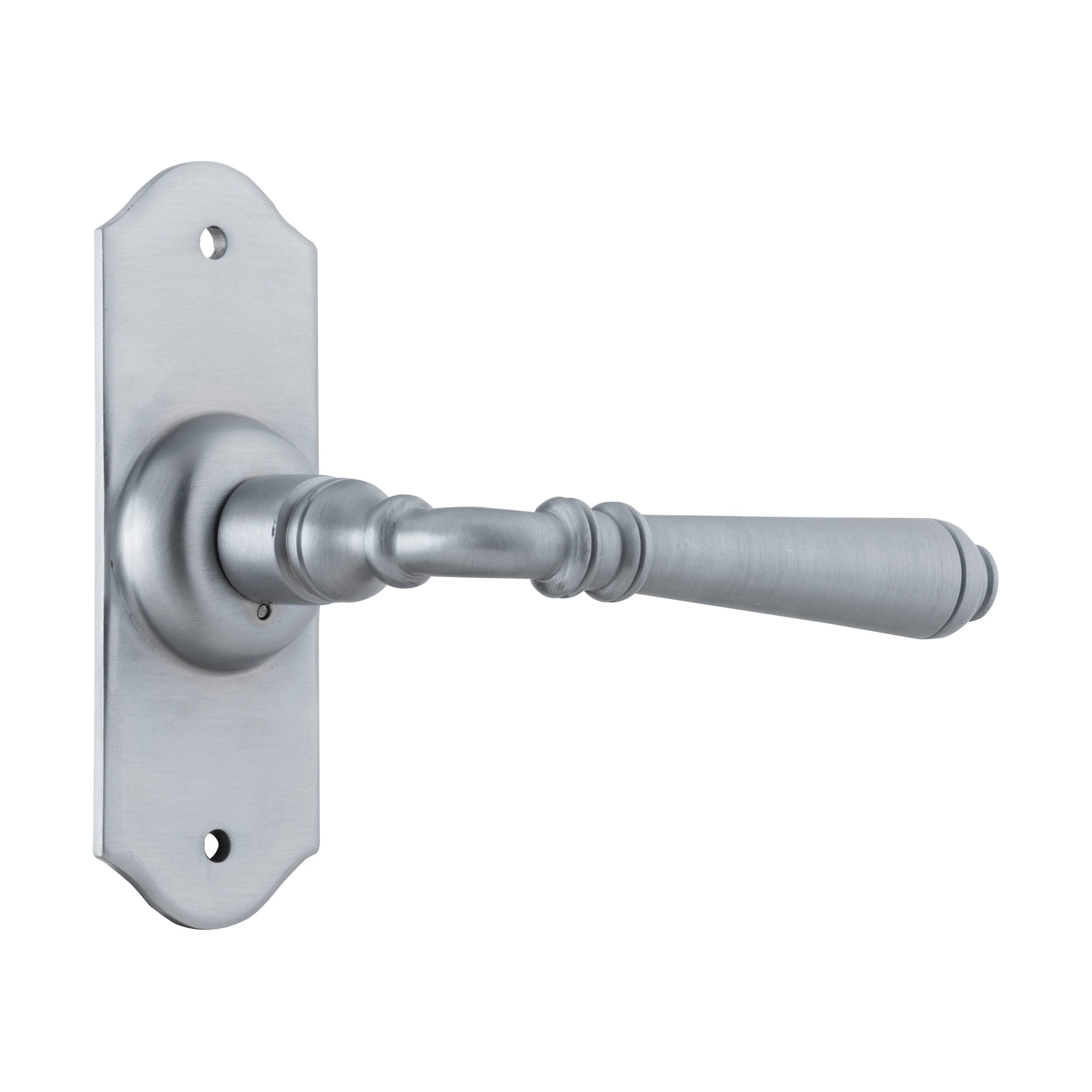 0751 Door Lever Reims Latch Pair in Satin Chrome Finish - 110mm x 40mm x 70mm (HxWxP) - Perfect for Modern Home & Office Interior Doors
