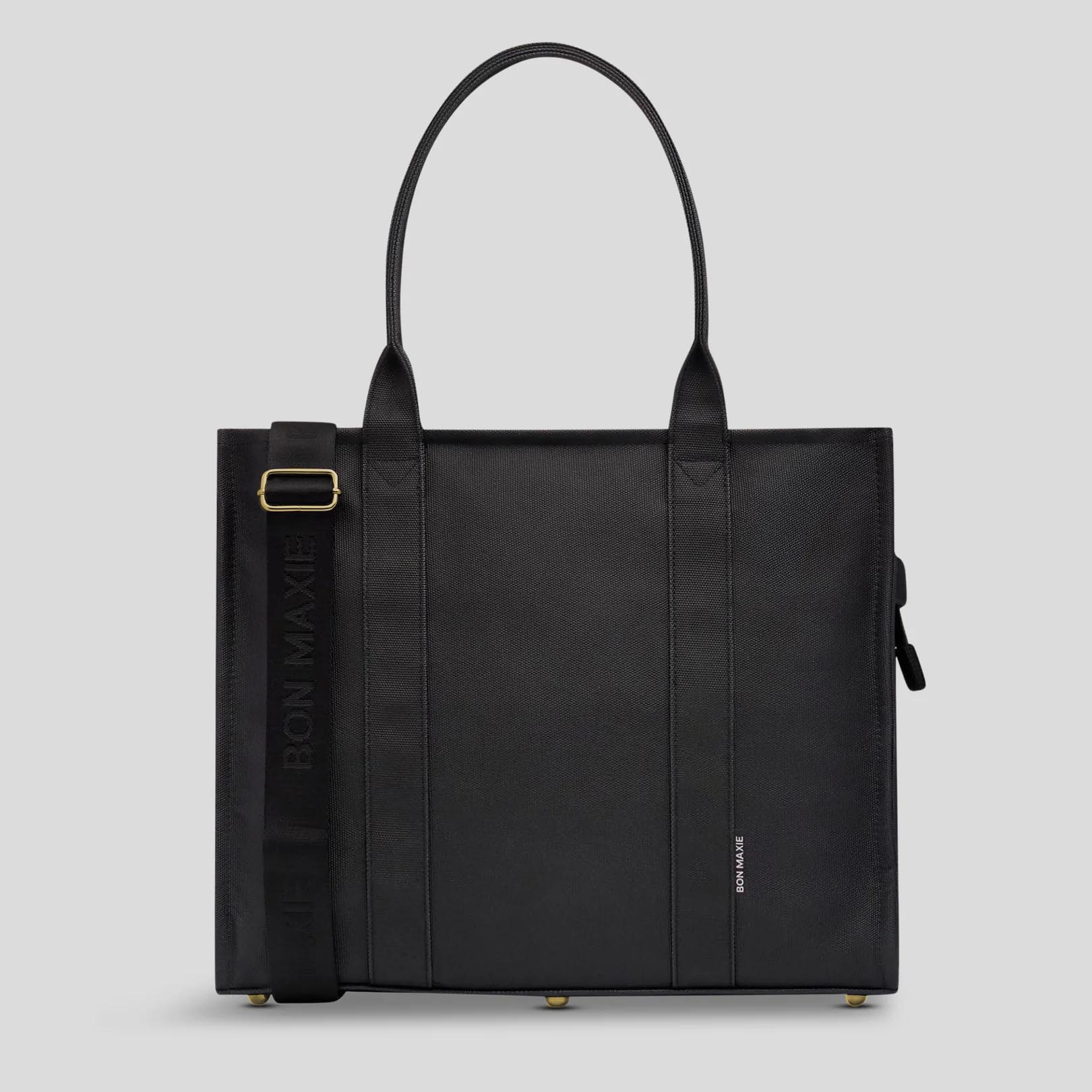 Large Bon Vivant Structured Tote Bag in Black - Stylish & Spacious Handbag for Work, Travel & Everyday Use