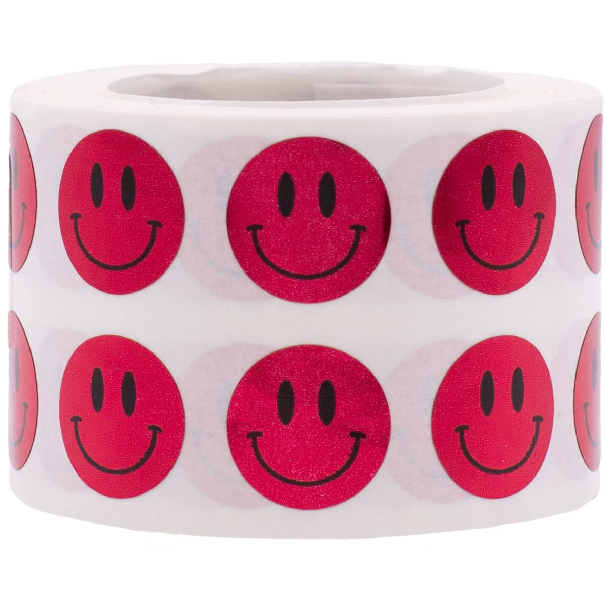 1/2 Inch Small Metallic Rose Gold Happy Face Stickers - 1,000 Adhesive Labels on a Roll for Kids Classroom Rewards, Motivational Charts, Planner Decor & DIY Crafts - Perfect for Teachers, Students & Office Use