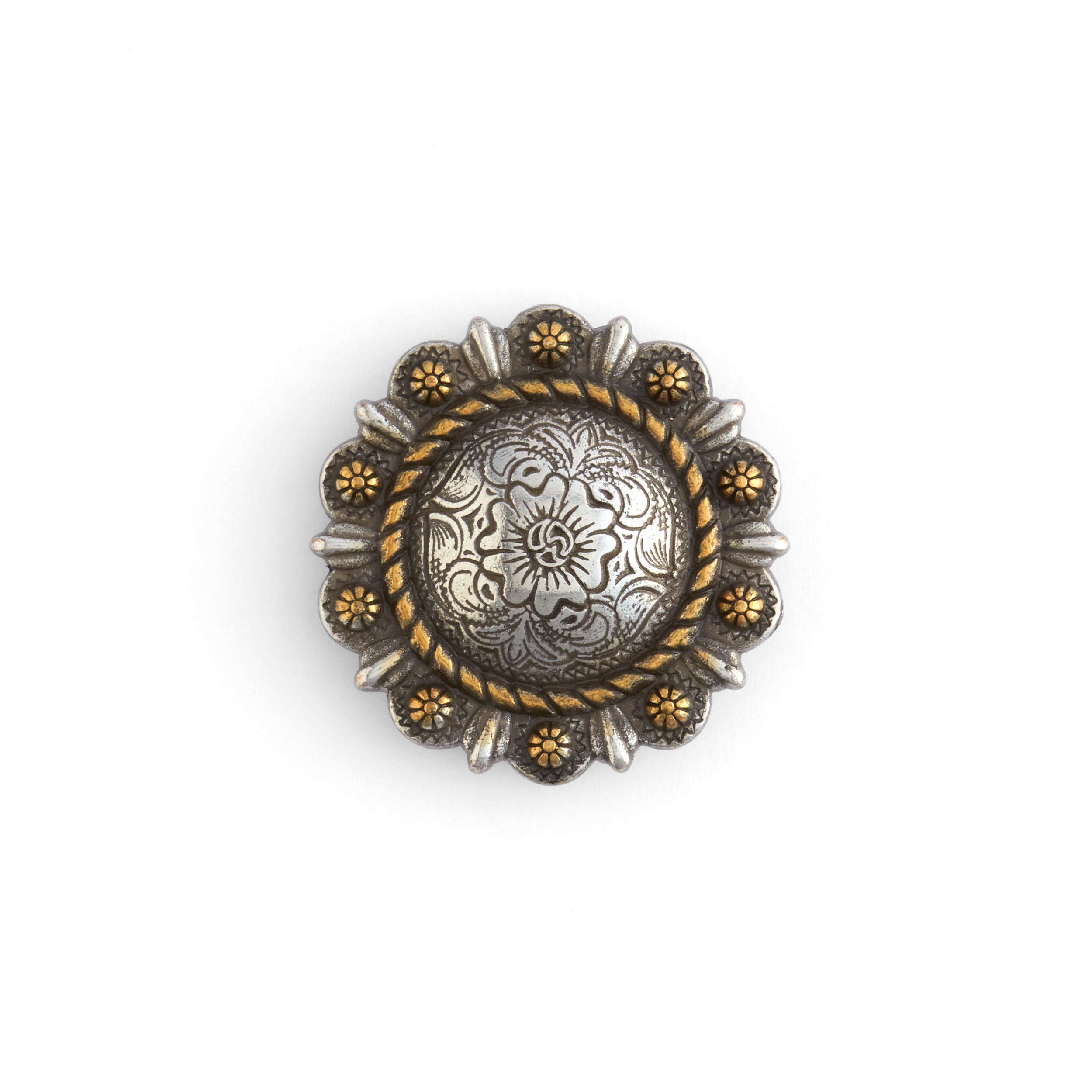 Roped Berry Round Conchos - Western Style Metal Conchos for Leather Craft, Belts & DIY Projects - Perfect for Cowboy Boots, Saddles & Western Decor
