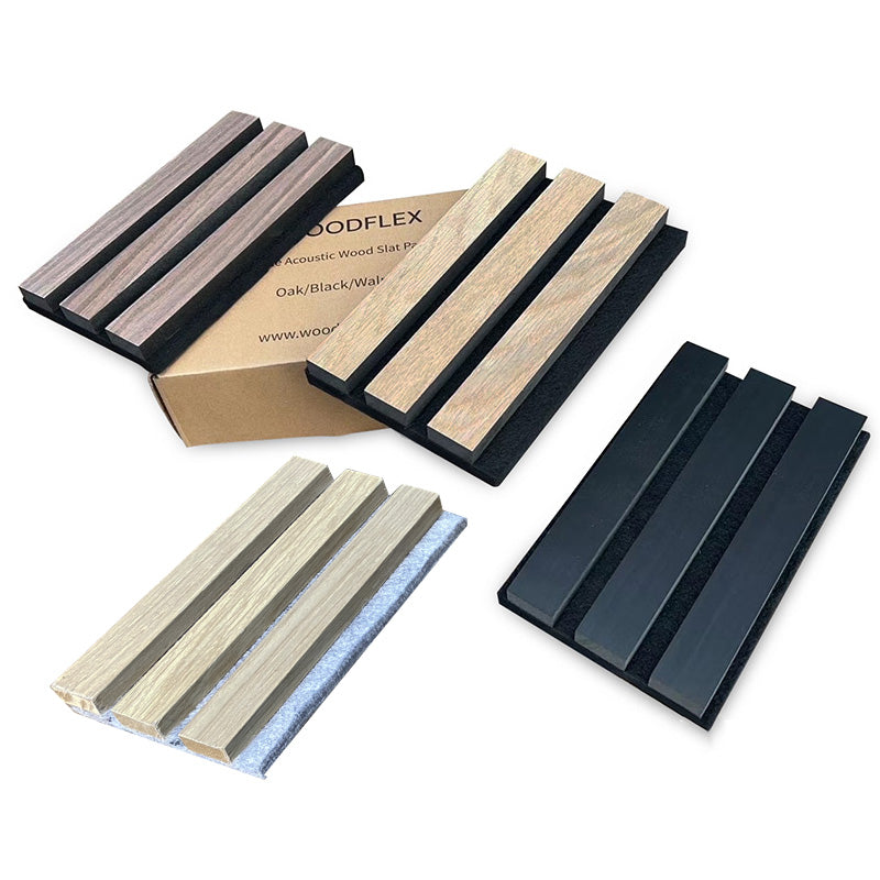 WOODFLEX Acoustics 4-Piece Sample Box Set - Premium Wooden Acoustic Panels for Home Studio, Office & Music Room Soundproofing