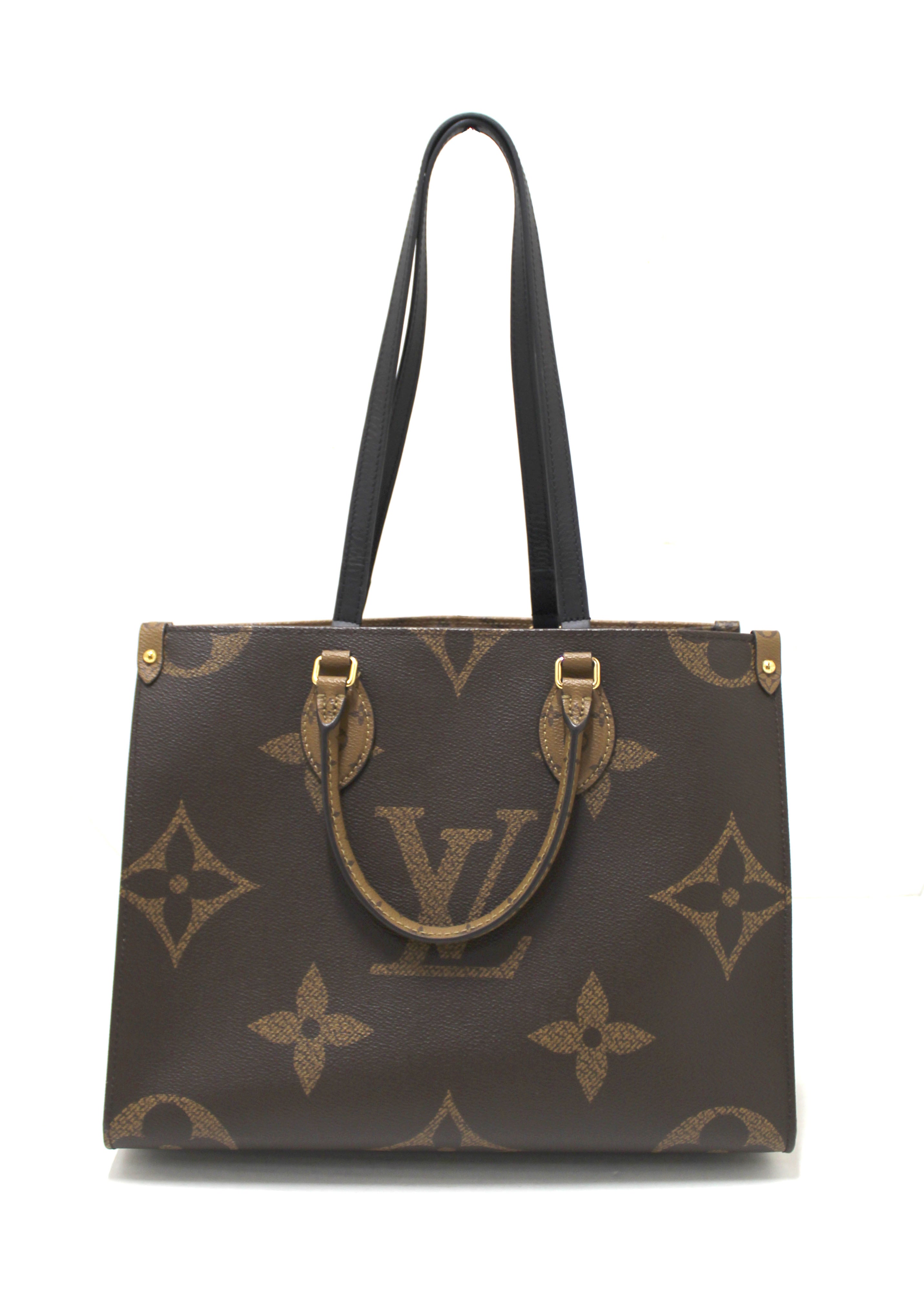 Authentic Louis Vuitton Giant Monogram Canvas OnTheGO MM Tote Bag - Luxury Designer Handbag for Women, Spacious Work & Travel Tote, Perfect for Office, Business Trips & Weekend Getaways