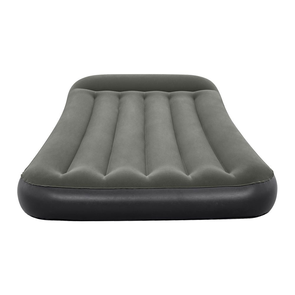 Bestway Single Air Mattress - 30cm Inflatable Bed with Built-in Pump, Grey - Perfect for Camping, Guest Beds & Home Use
