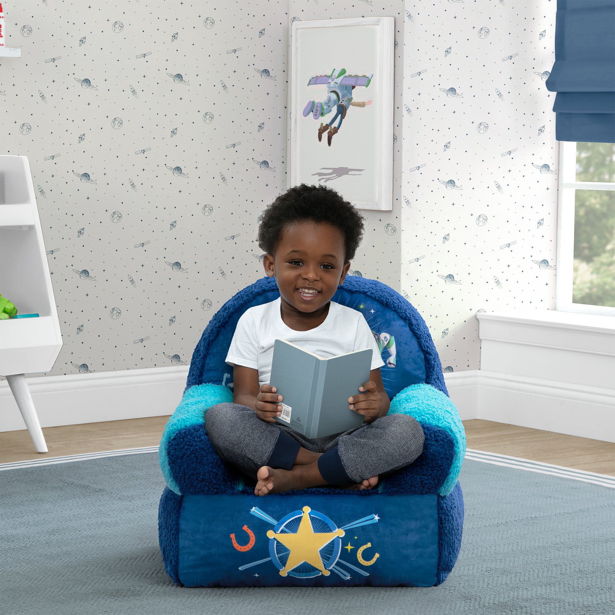 Toy Story Cozee Buddy Chair - Plush Kids Lounge Chair for Playroom & Bedroom - Perfect for Reading, Gaming, and Relaxing