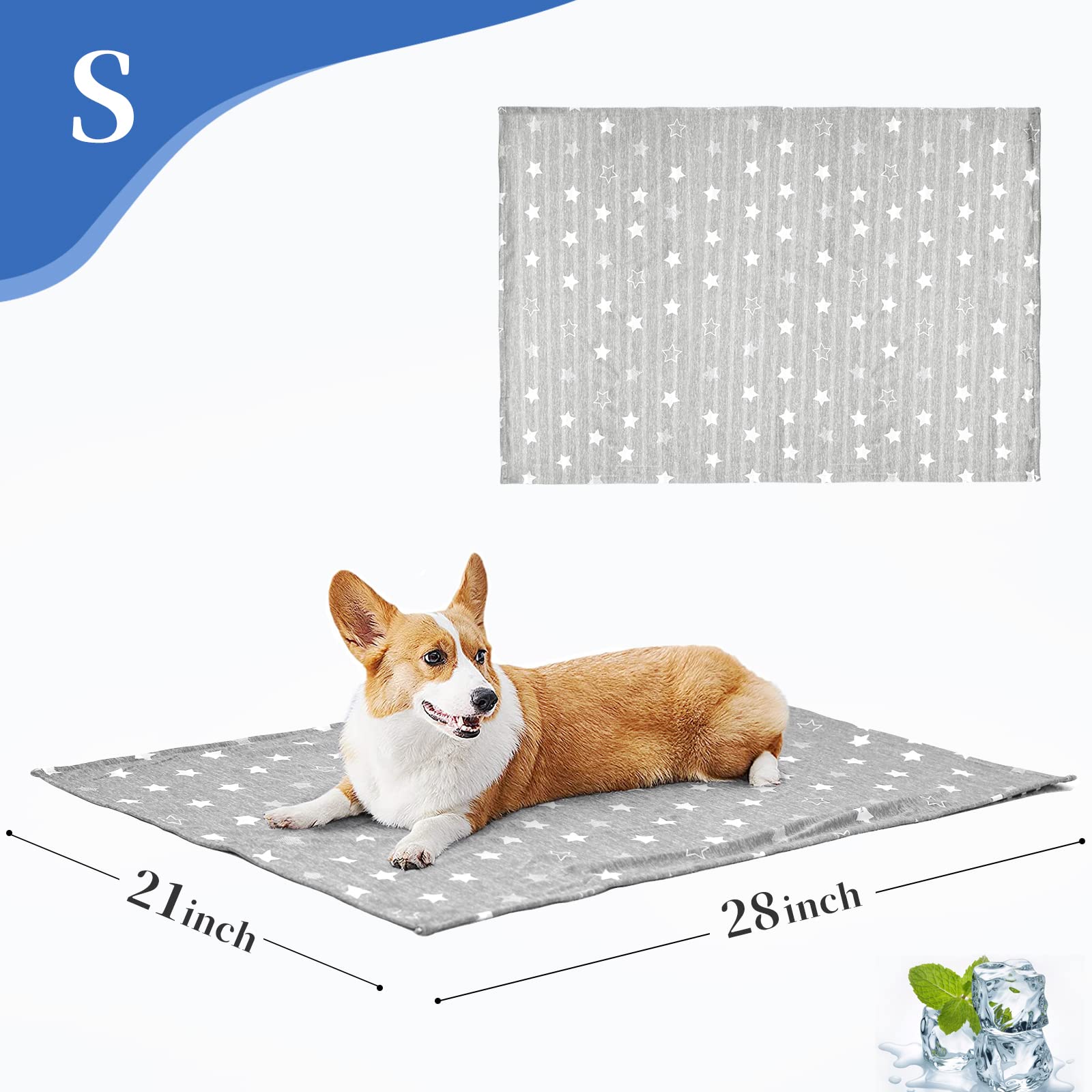 ARGOPET Dog Cooling Blanket 28x21 Inch - Lightweight Self-Cooling Pet Blanket for Summer, Ice Silk Cooling Cover for Dogs & Cats - Perfect for Kennels, Sofas & Hot Weather Relief