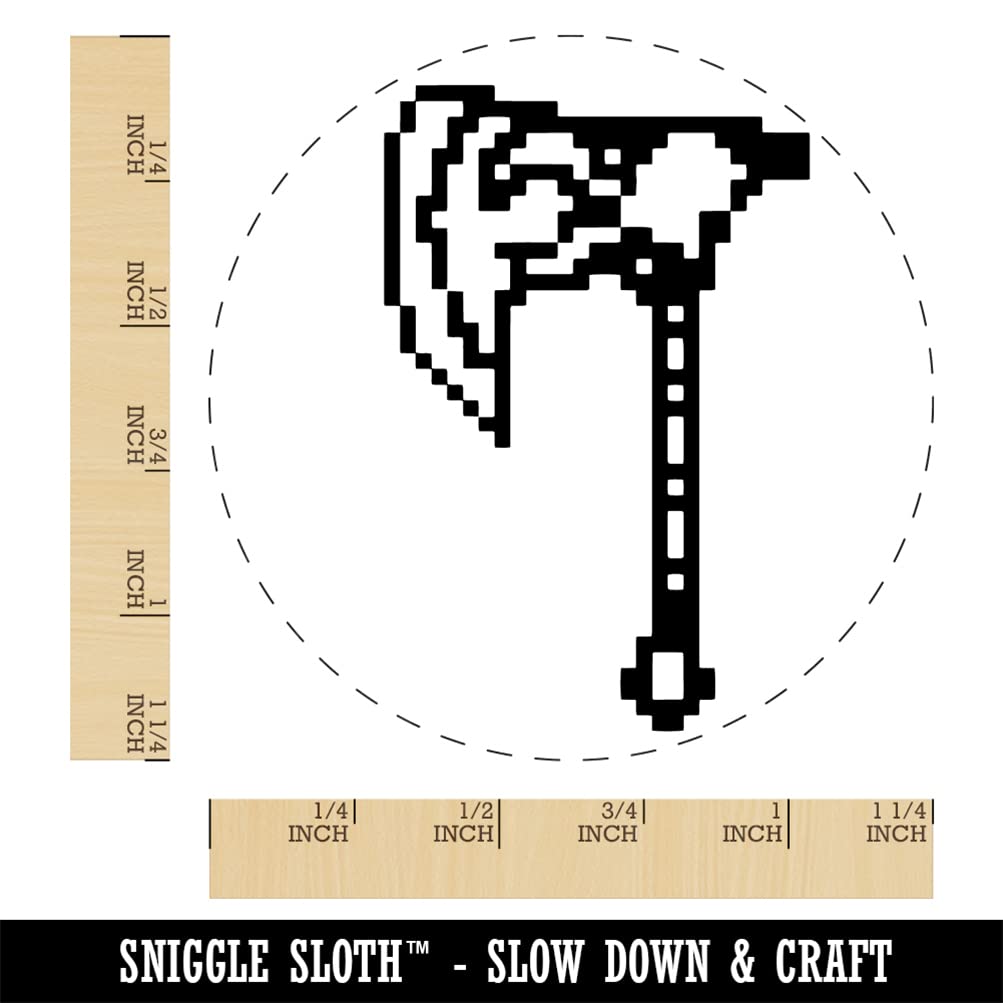 Pixel Axe Rubber Stamp - 1.25