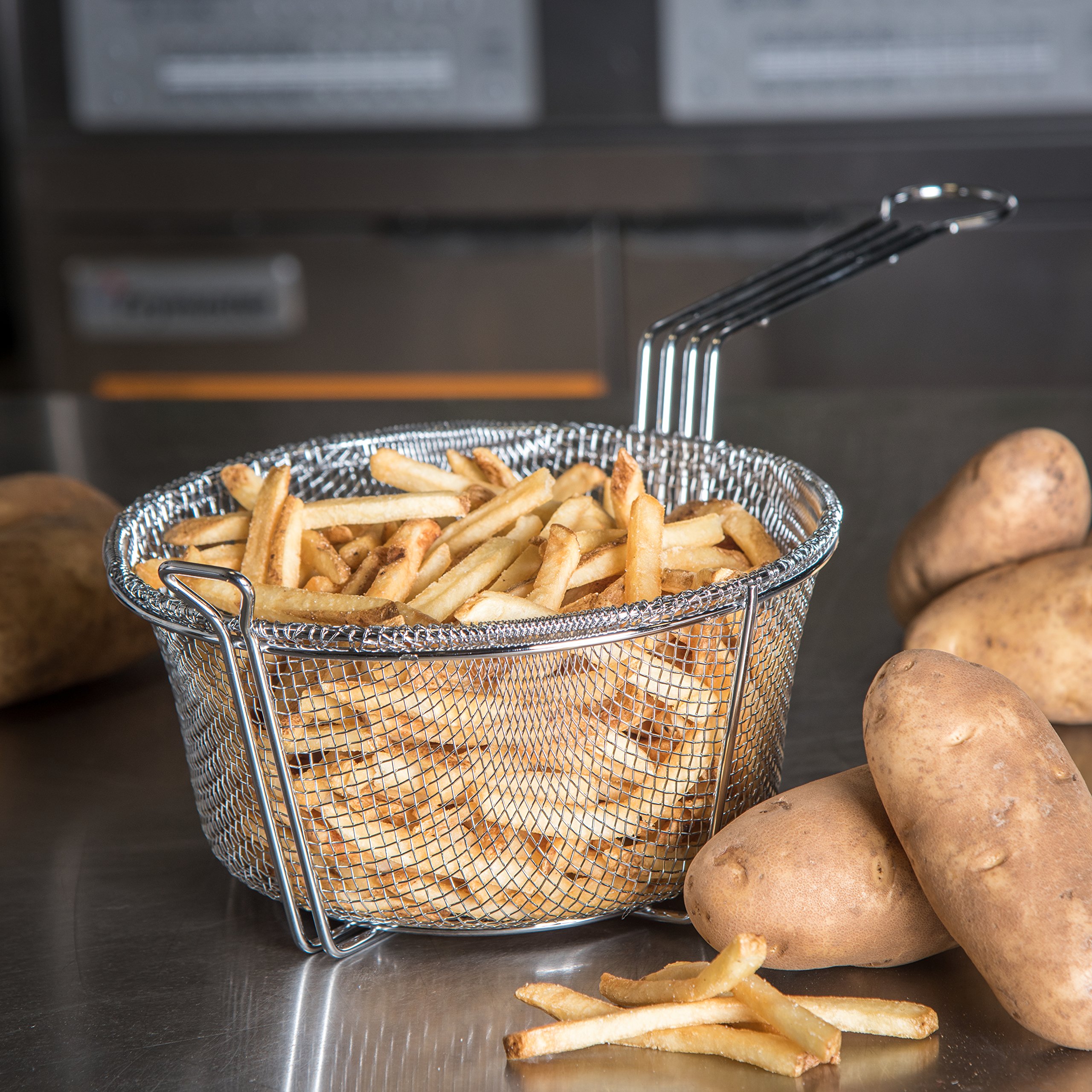 Chrome Plated Nickel Steel Mesh Fryer Basket 8.75