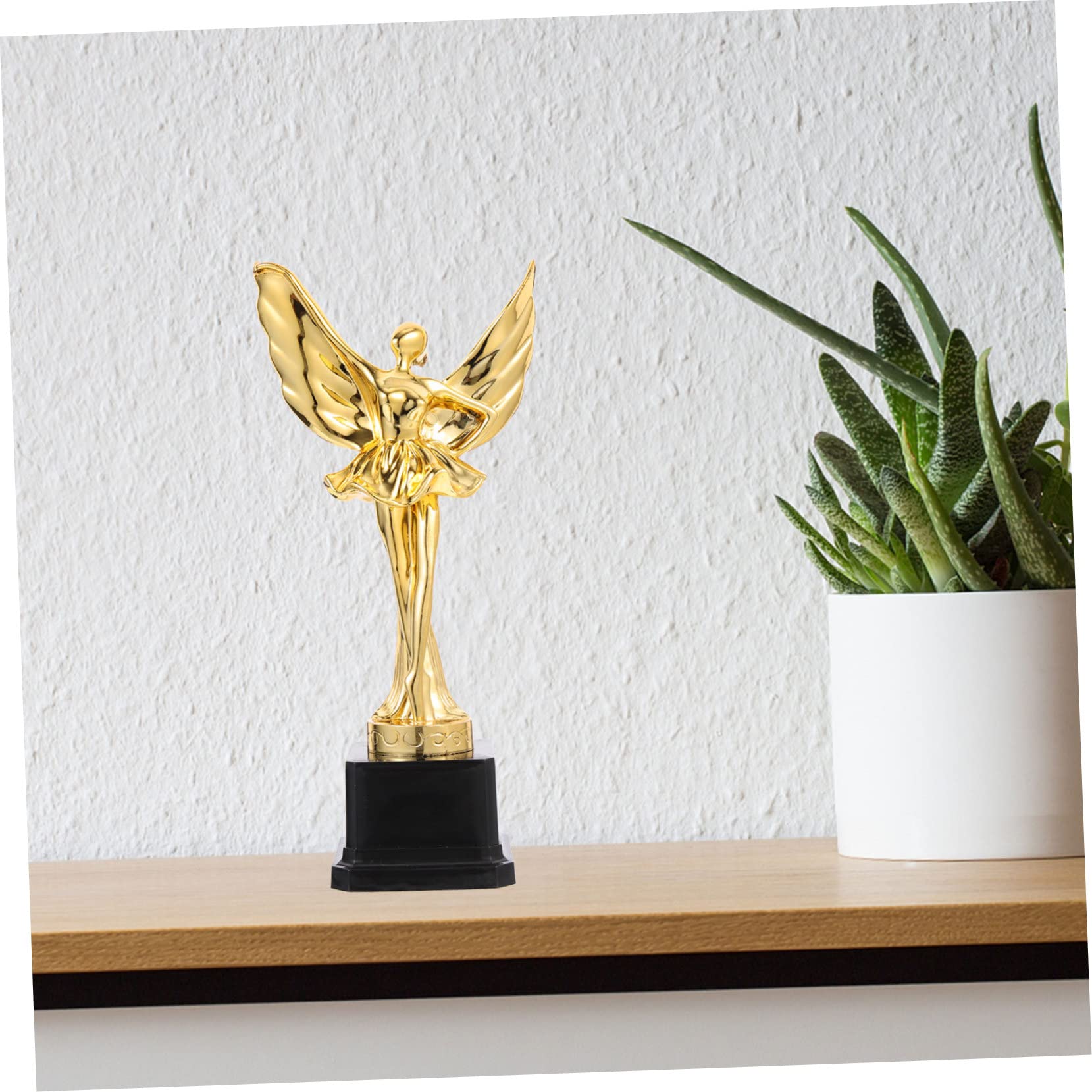 SUPVOX 4 Pack Gold Dance Trophy Awards - Girl Shaped ABS Plastic Competition Trophies for Dance Recitals, Ballet Performances & Cheerleading Events