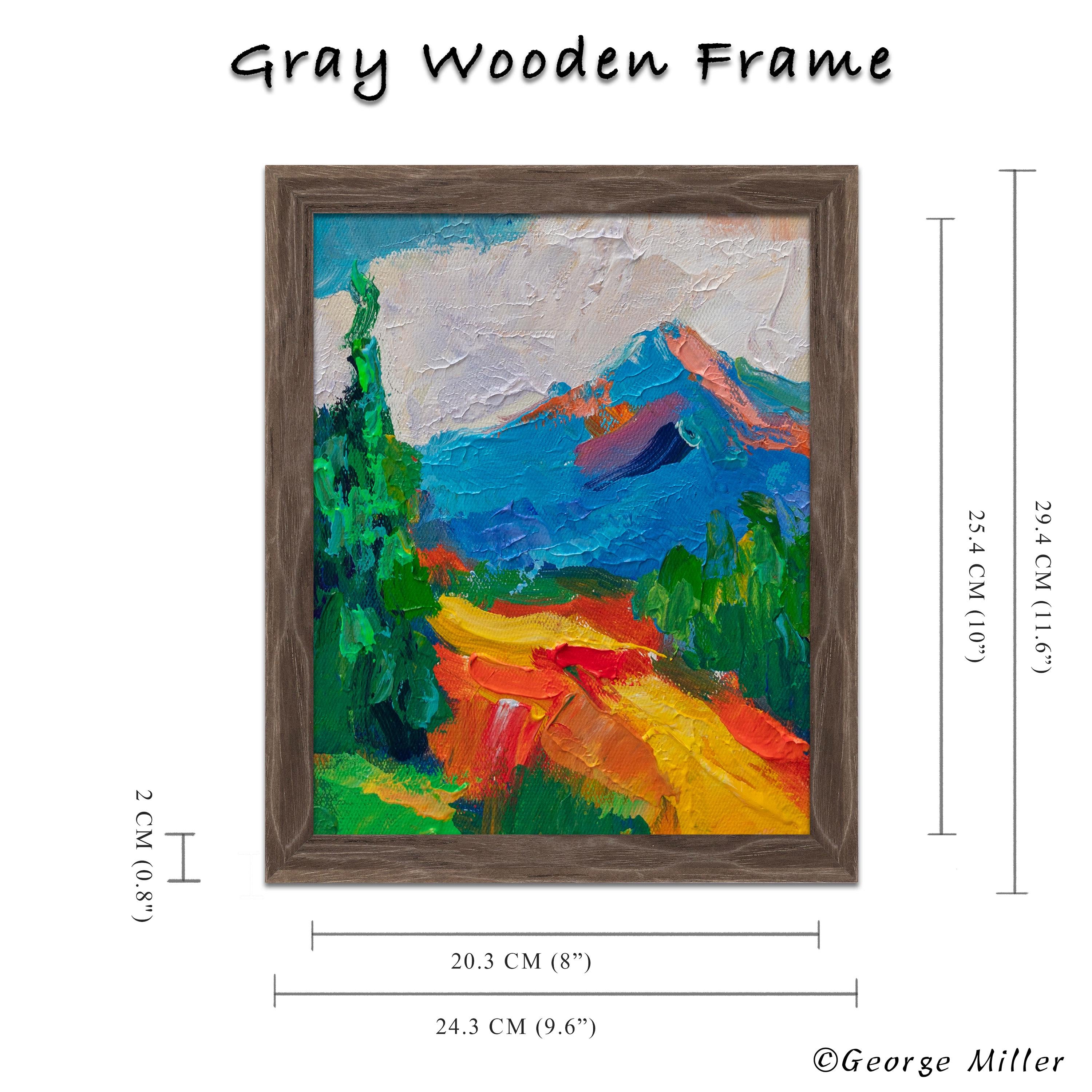 Hand-Painted Mountain Path Symphony Wall Art - Impasto Landscape Painting with Winding Trail - 8x10 Inch Original Home Decor for Living Room, Bedroom & Office